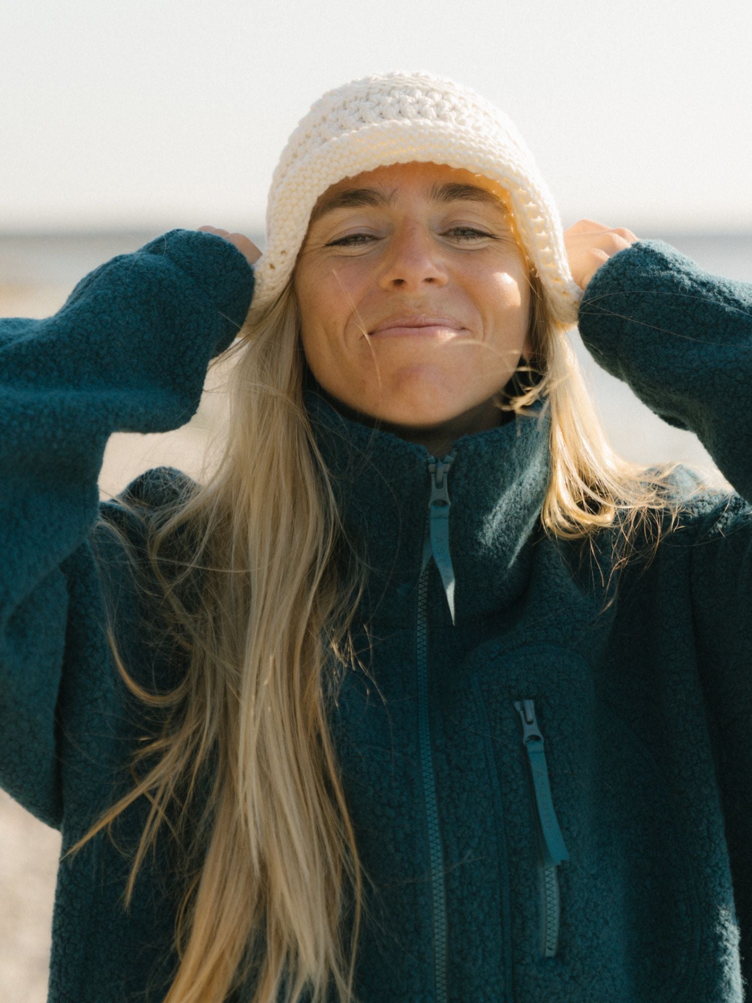 women's fleece jacket teal