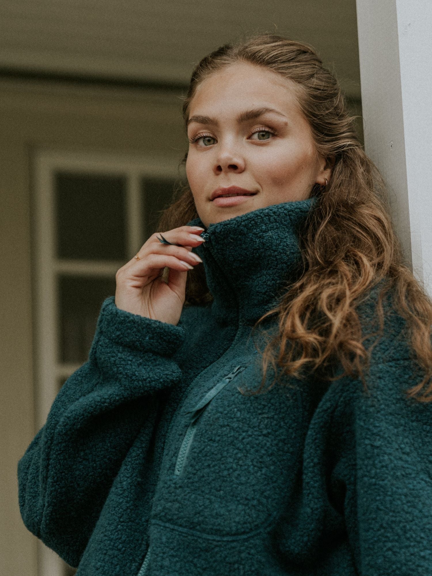 women's fleece jacket teal