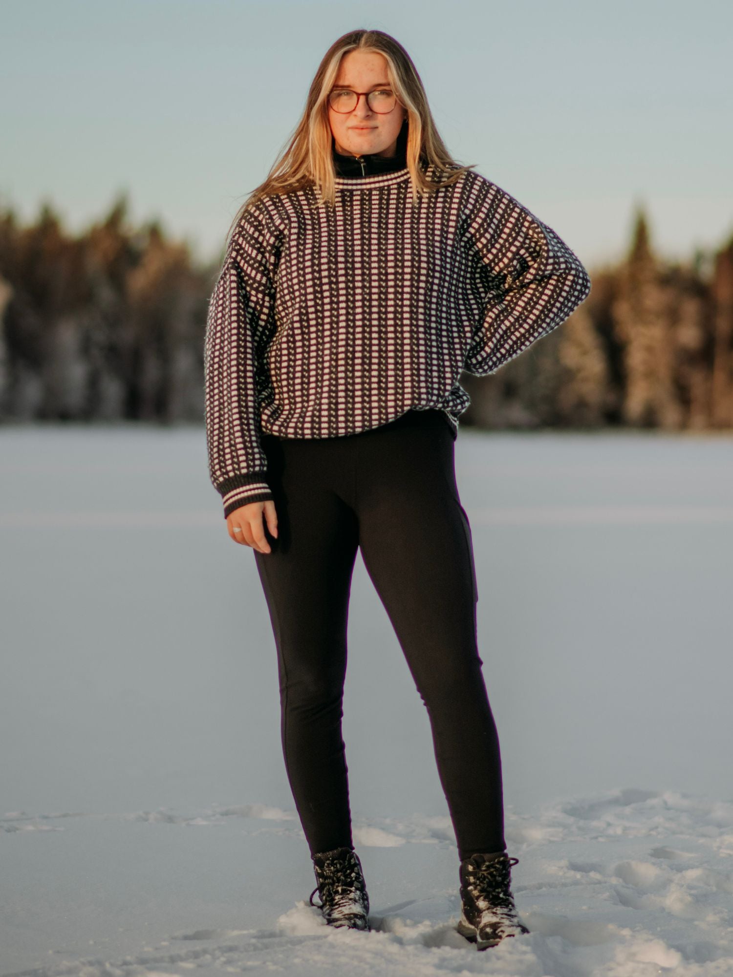 women's hiking tights high waist black