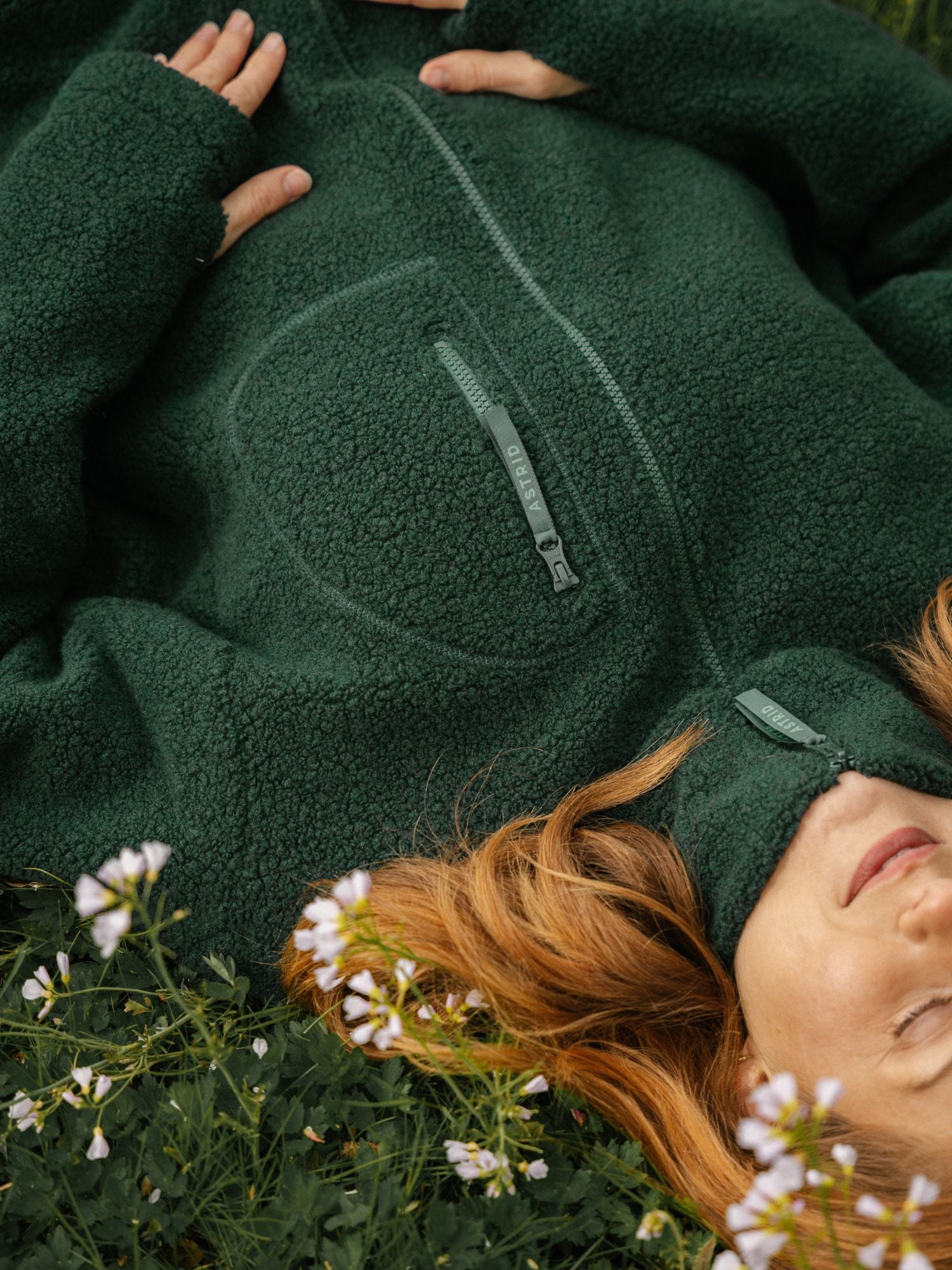 women's fleece jacket dark green