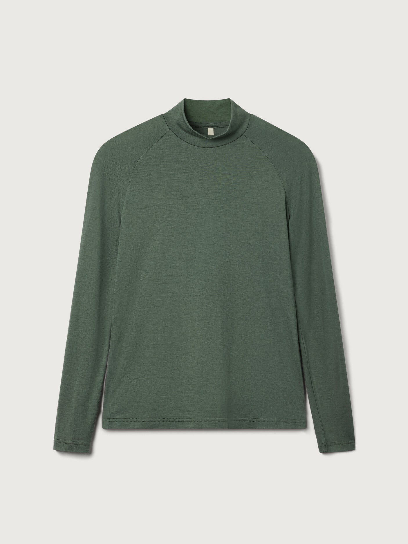 women's merino long sleeve mock neck green