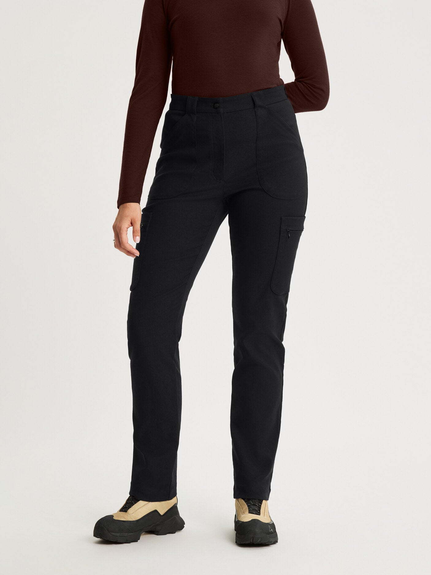 women's hiking pants high waist black [[40 T - 178cm / 5'10'']]