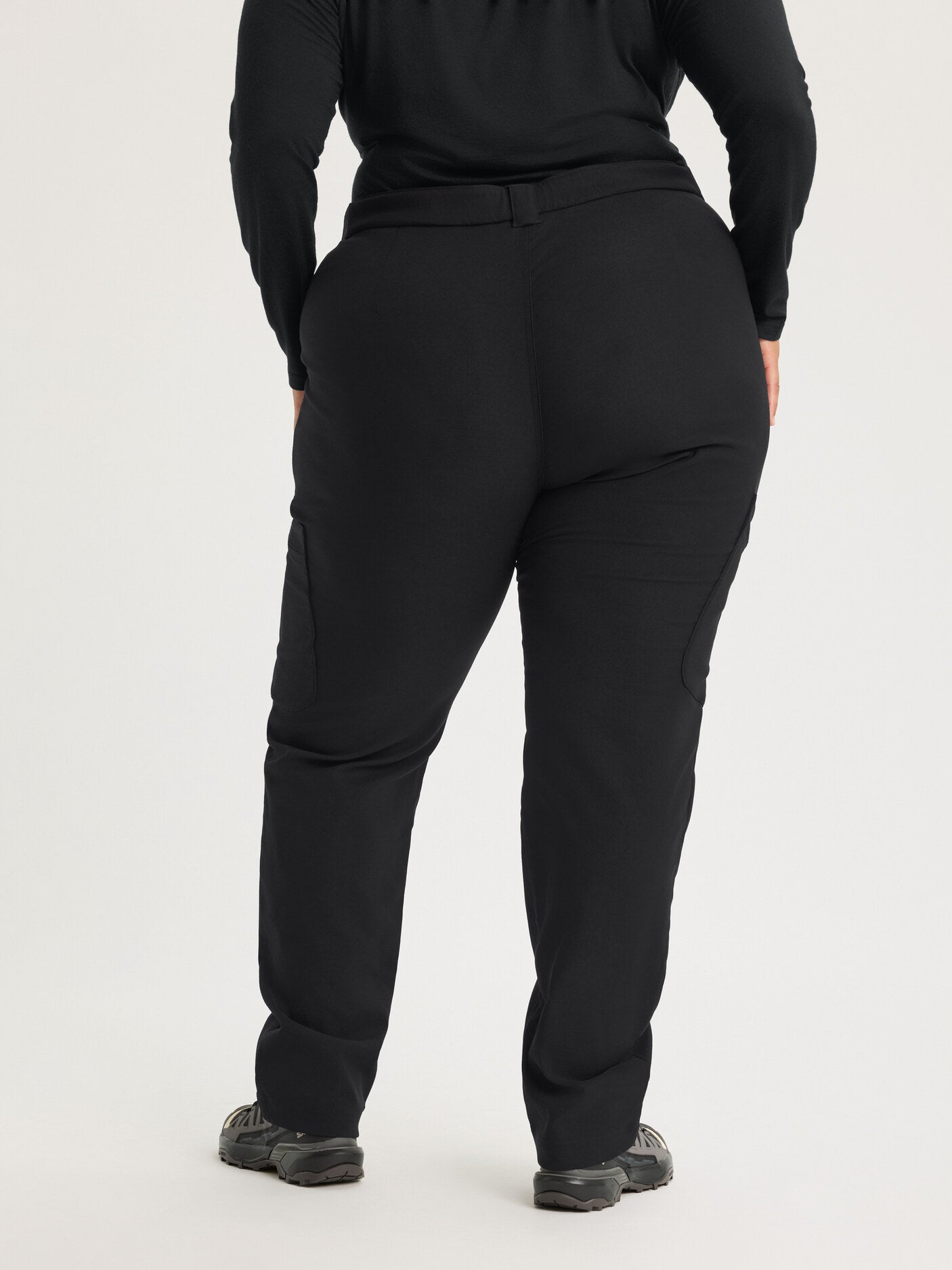 women's hiking pants adjustable waist black [[56 T - 177cm / 5'10'']]