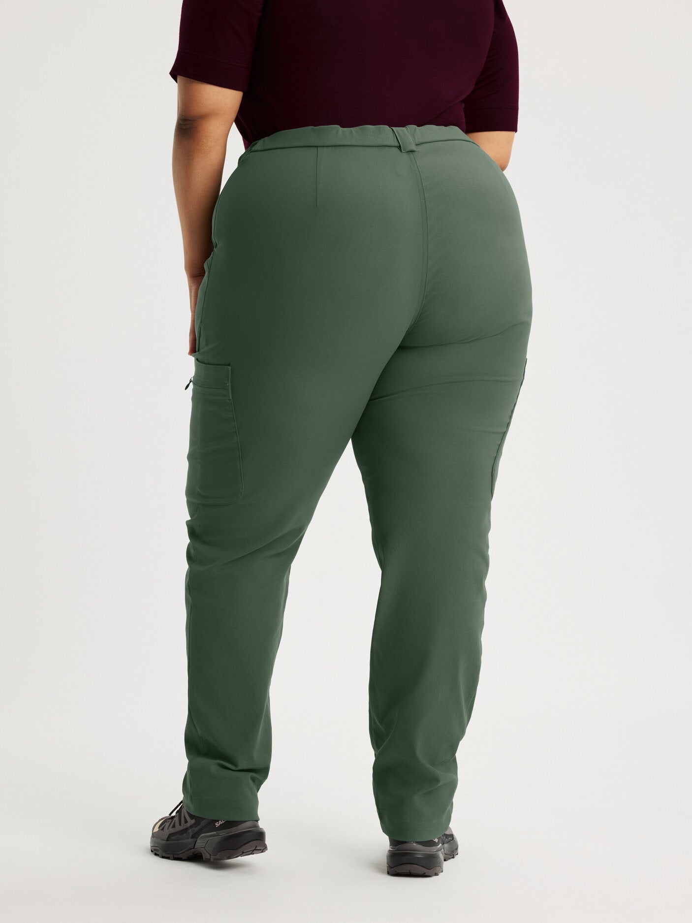 women's hiking pants adjustable waist green [[56 T - 177cm / 5'10'']]