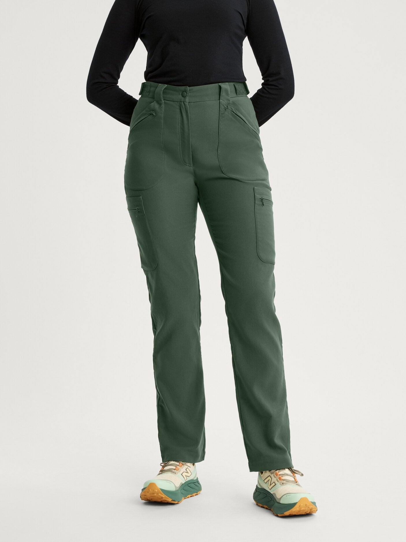 women's hiking pants adjustable waist green [[40 T - 178cm / 5'10'']]