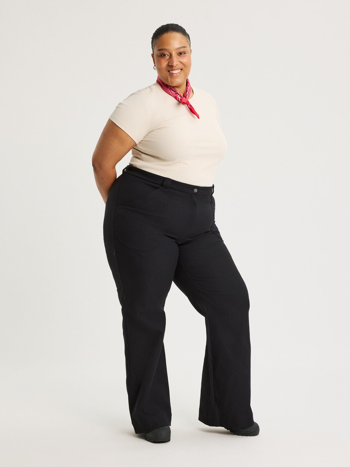 women's outdoor pants high waist black [[56 T - 177cm / 5'10'']]