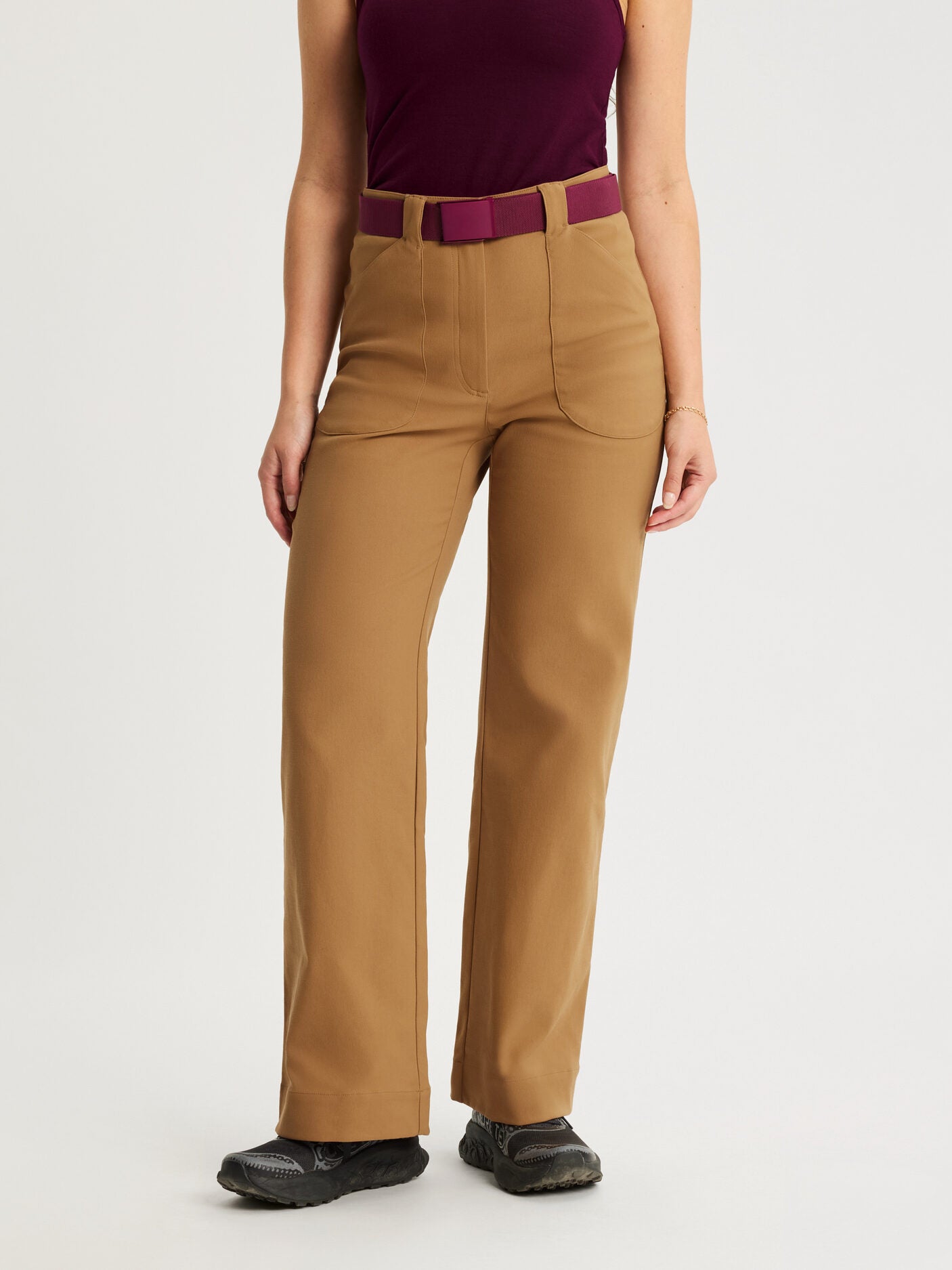 women's outdoor pants high waist camel [[36 R - 167cm / 5'6'']]