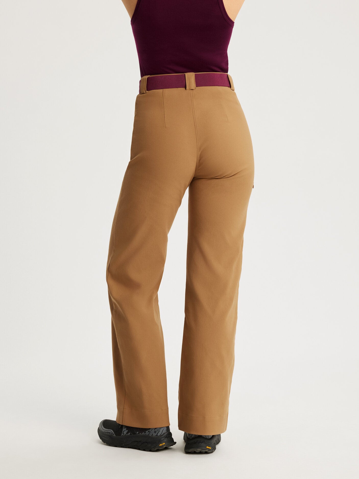 women's outdoor pants high waist camel [[36 R - 167cm / 5'6'']]