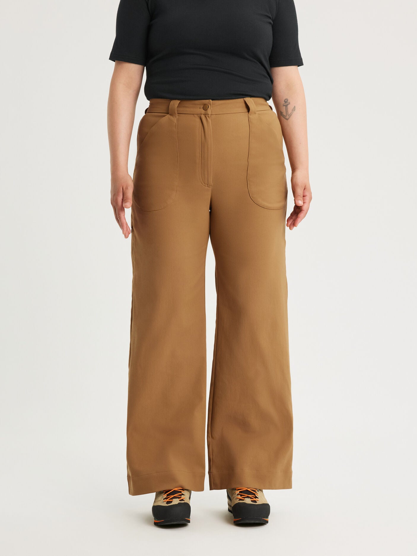 women's outdoor pants high waist camel [[44 R - 175cm / 5’9'']]