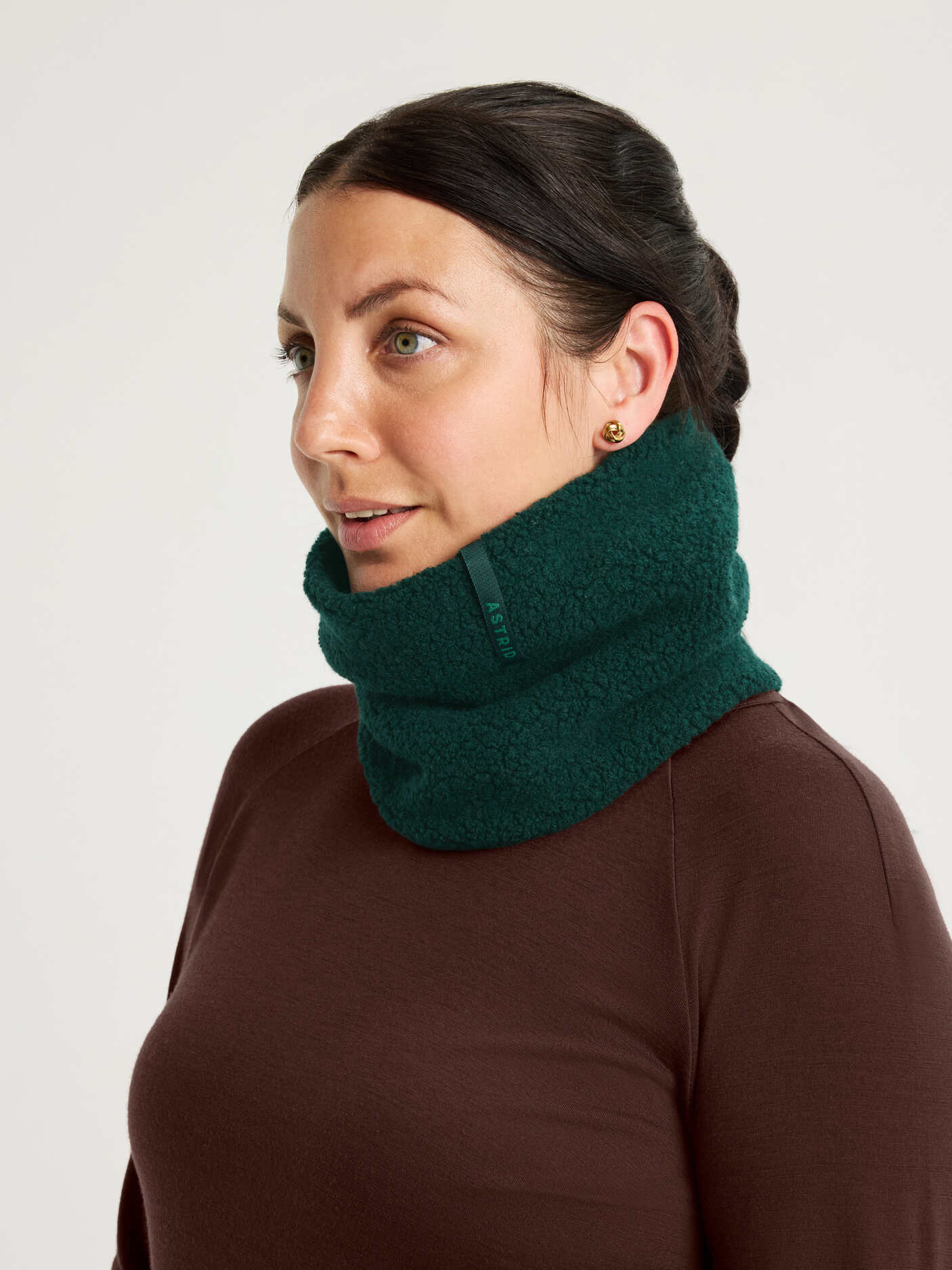 women's wool neckwarmer dark green