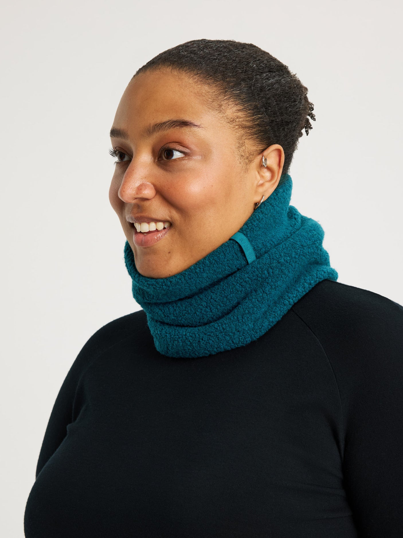 women's wool neckwarmer teal