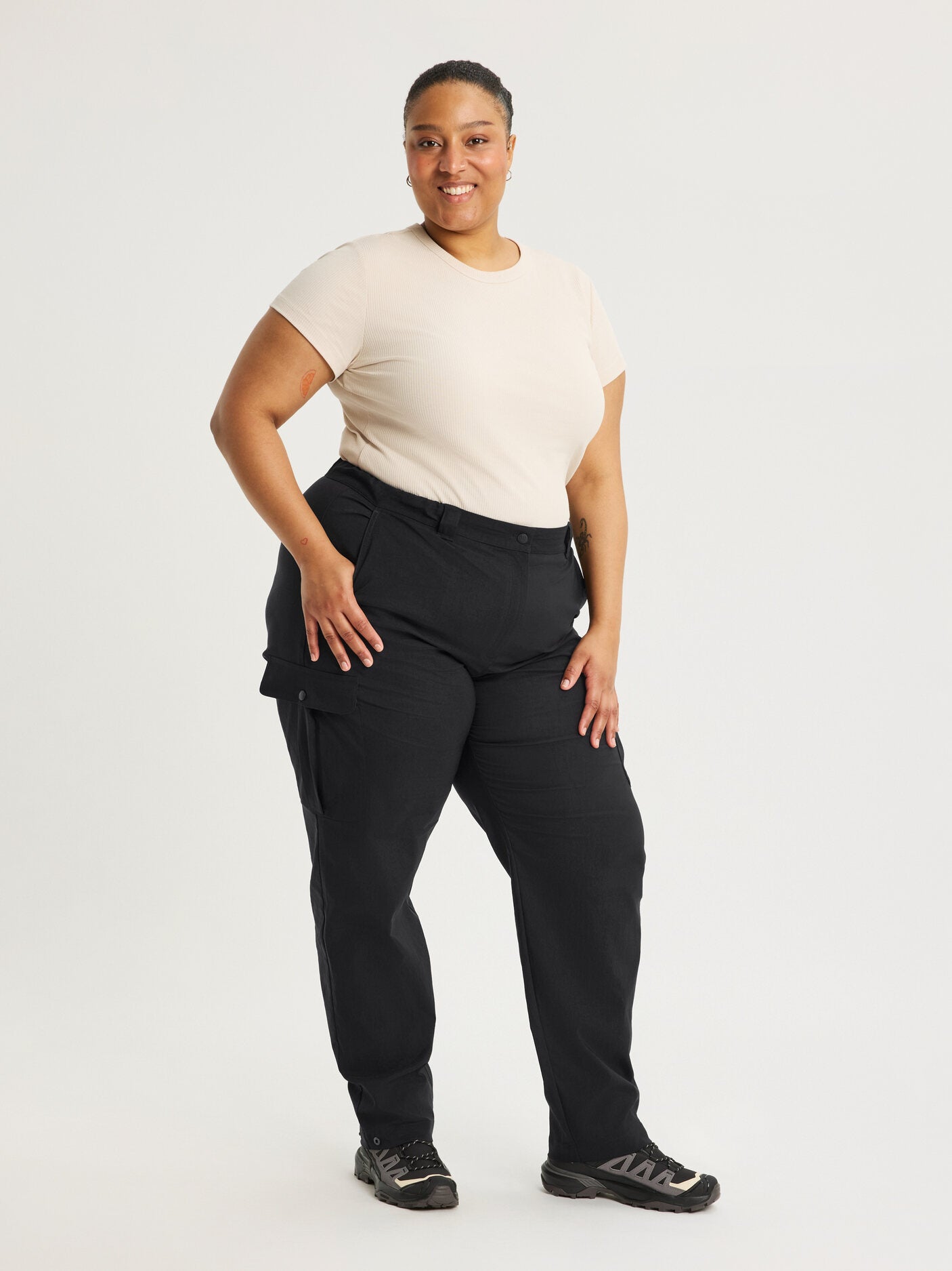 women's cargo pants high waist black [[56 T - 177cm / 5'10'']]