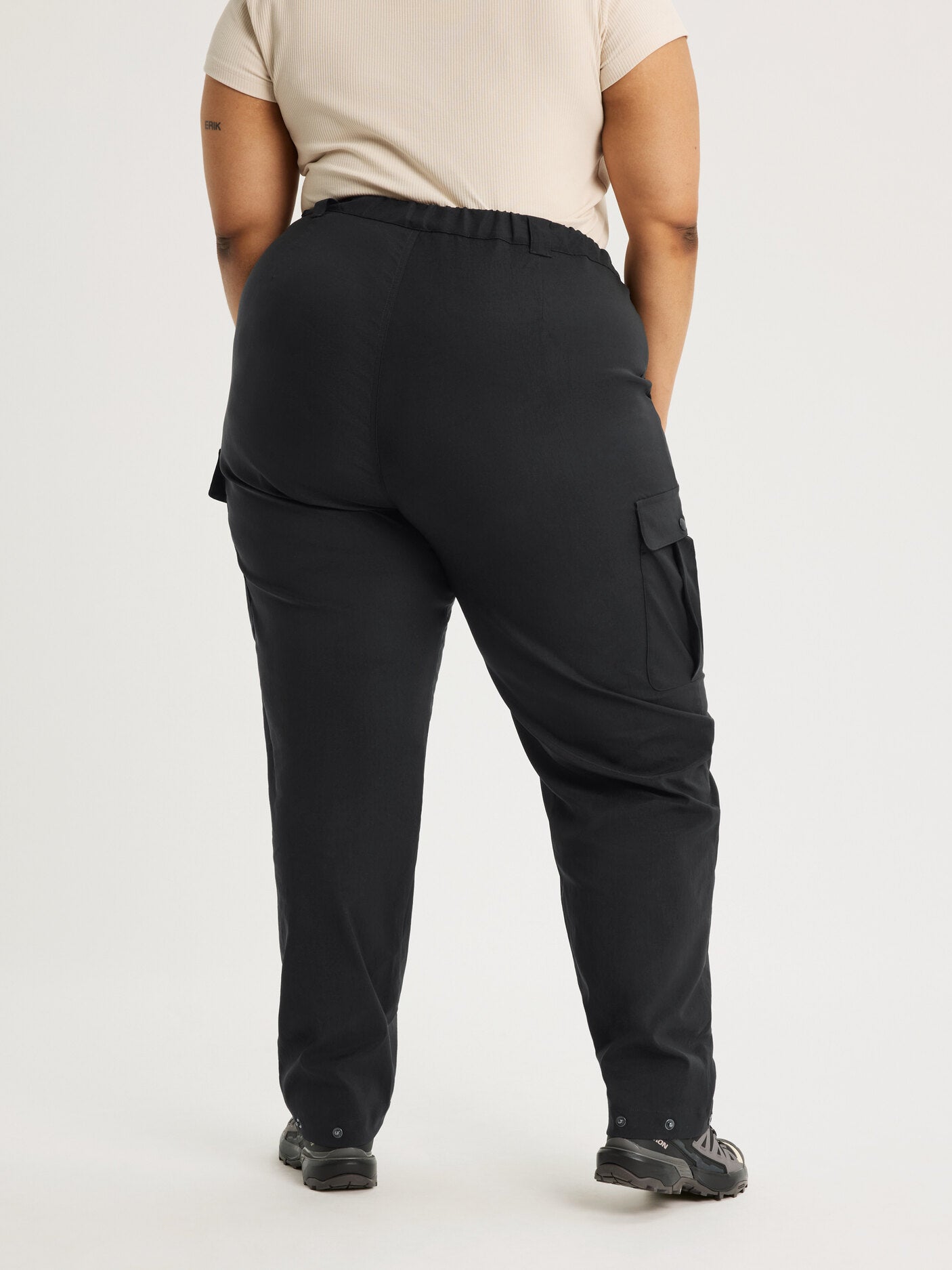 women's cargo pants high waist black [[56 T - 177cm / 5'10'']] 