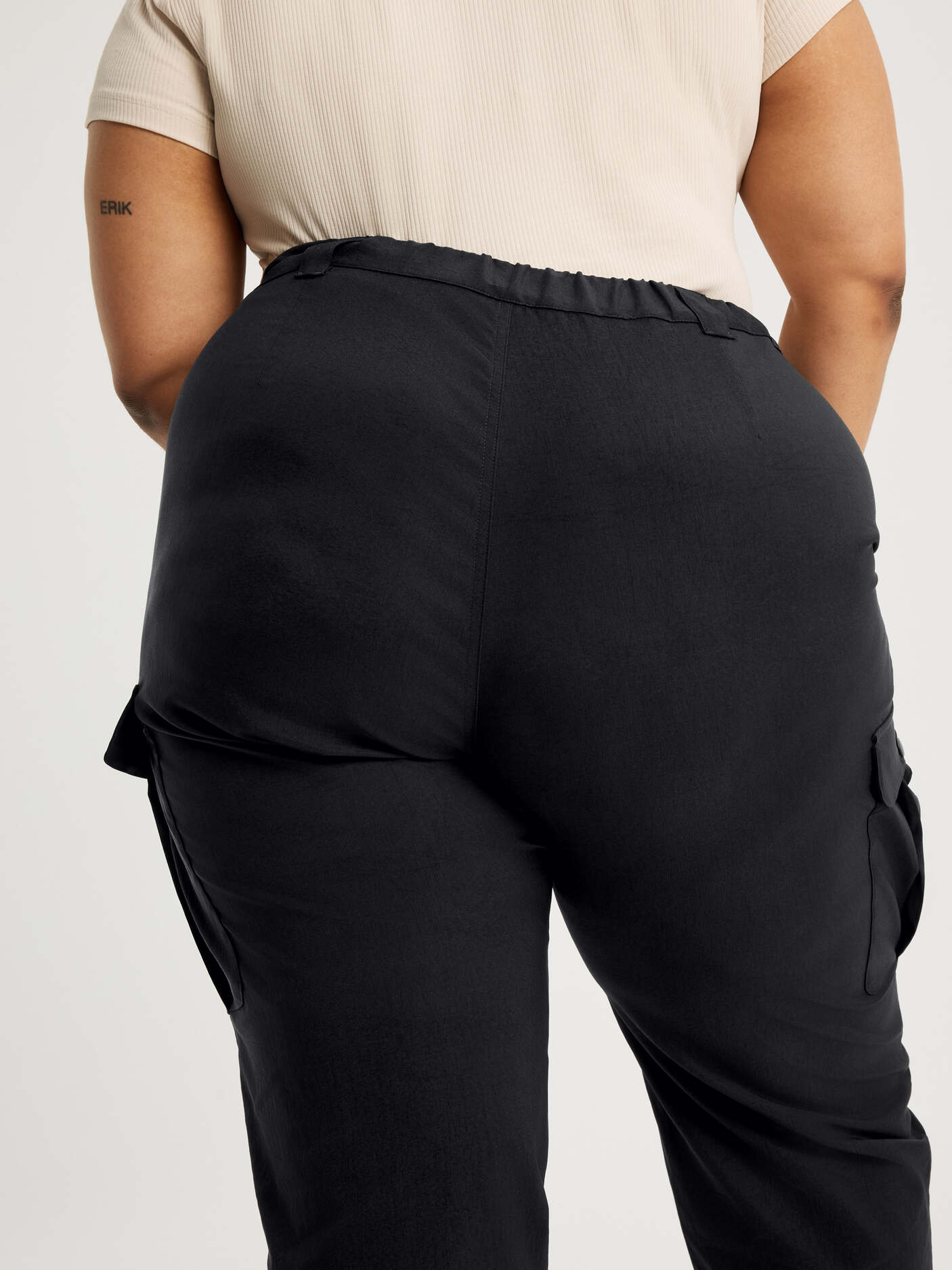 women's cargo pants high waist black [[56 T - 177cm / 5'10'']] 