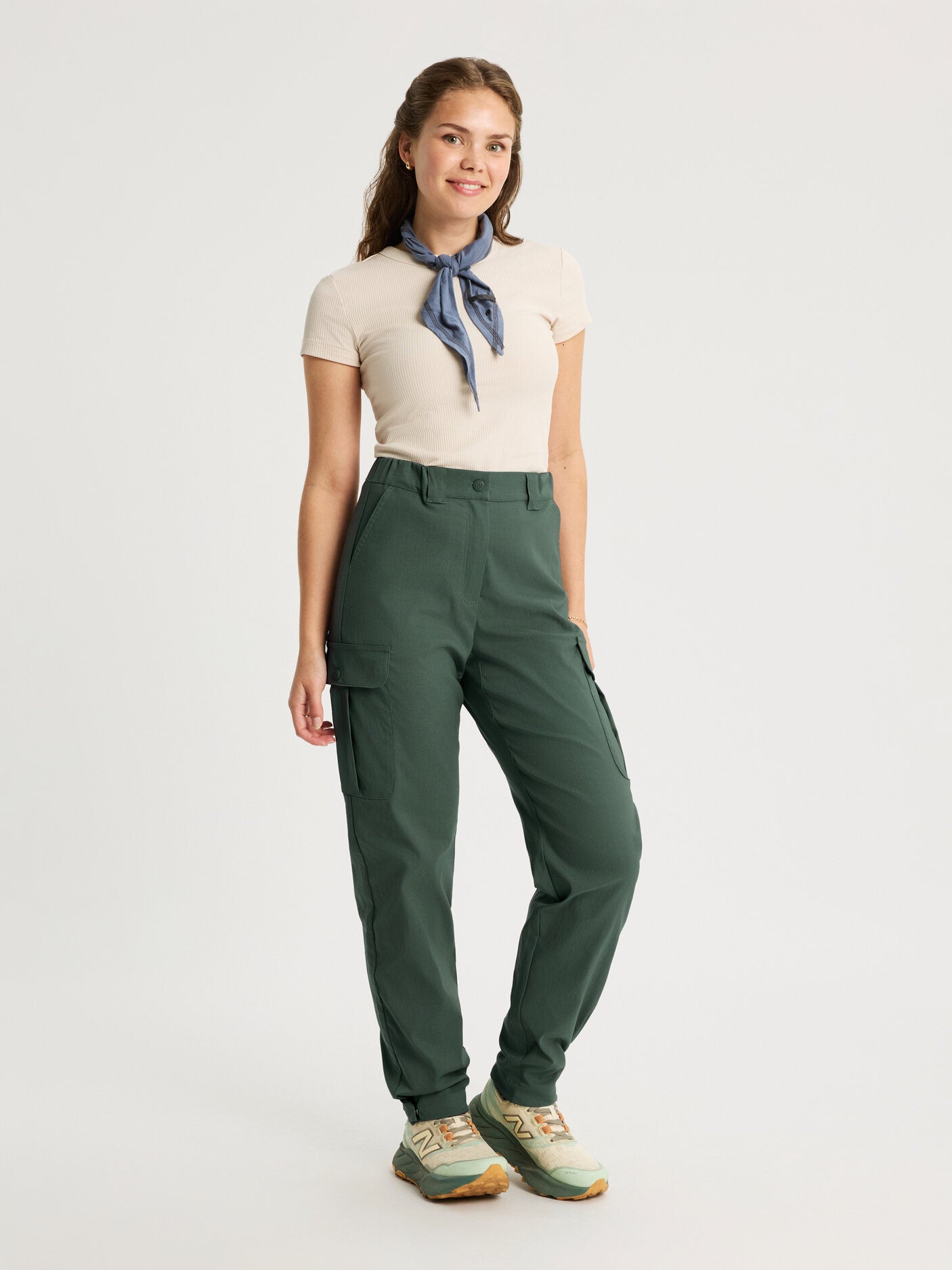 women's cargo pants high waist green [[36 R - 167cm / 5'6'']]
