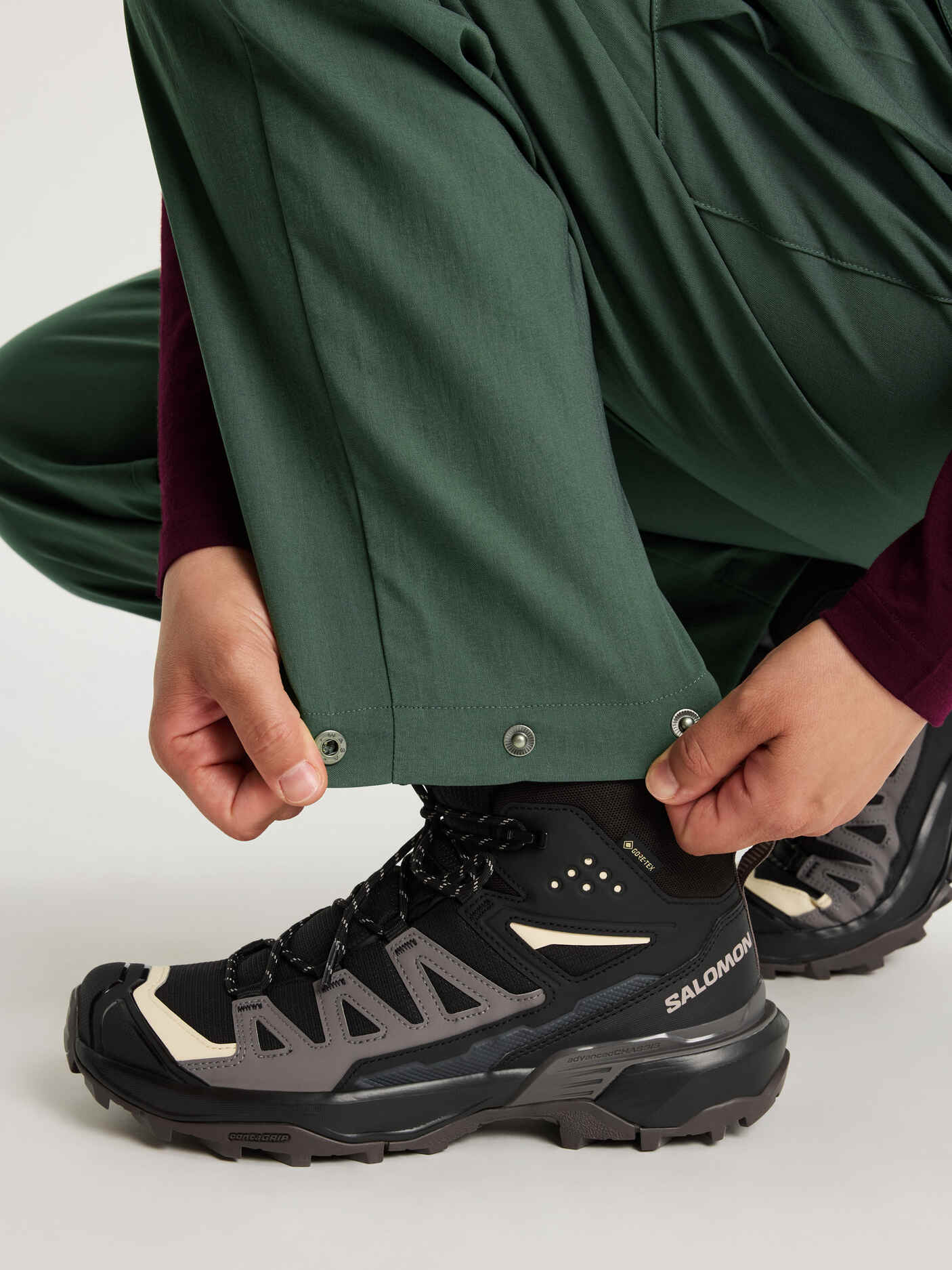 women's cargo pants high waist green