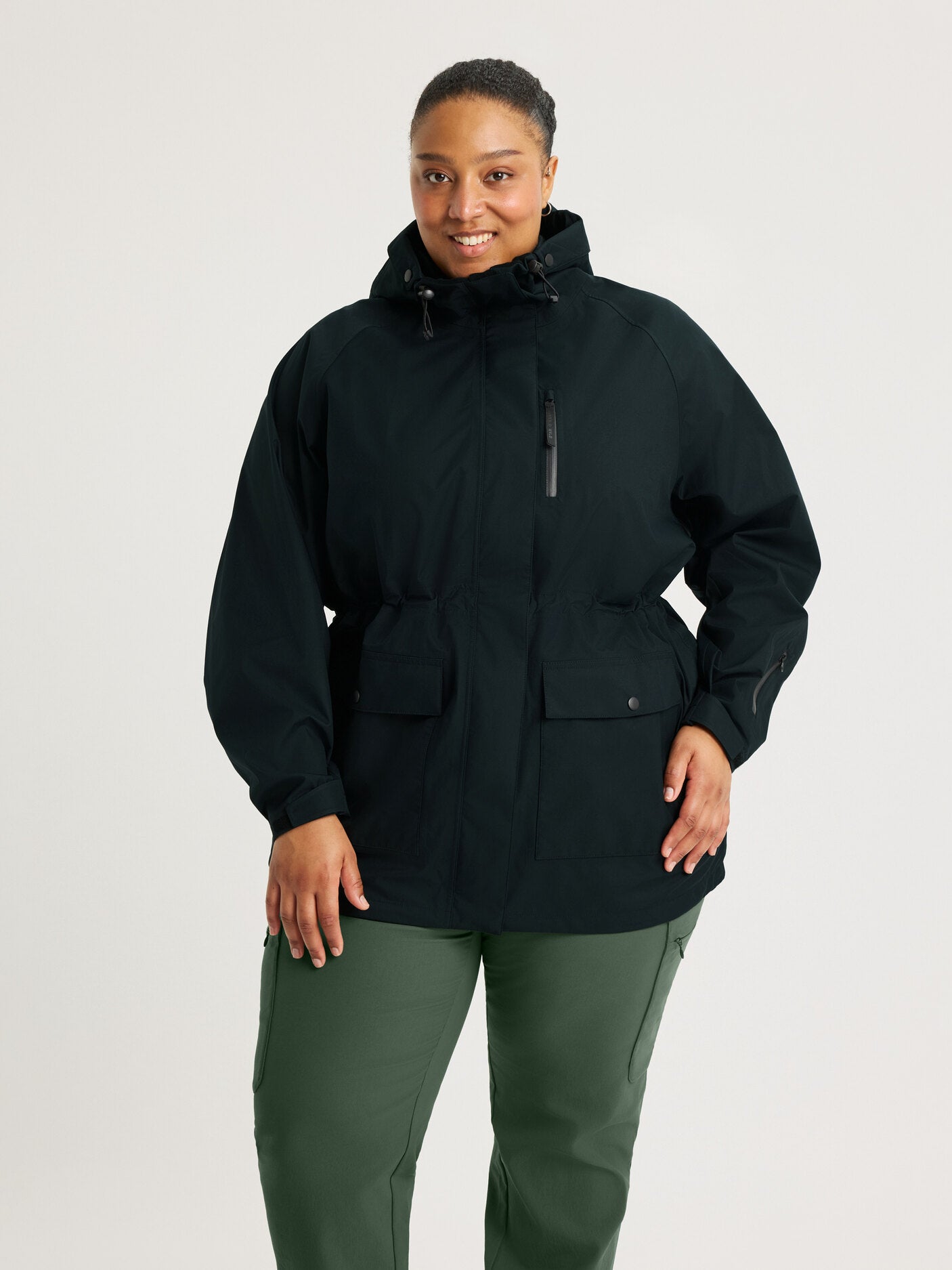 women's waterproof 3L shell jacket black [[3XL - 177cm / 5'10'']]
