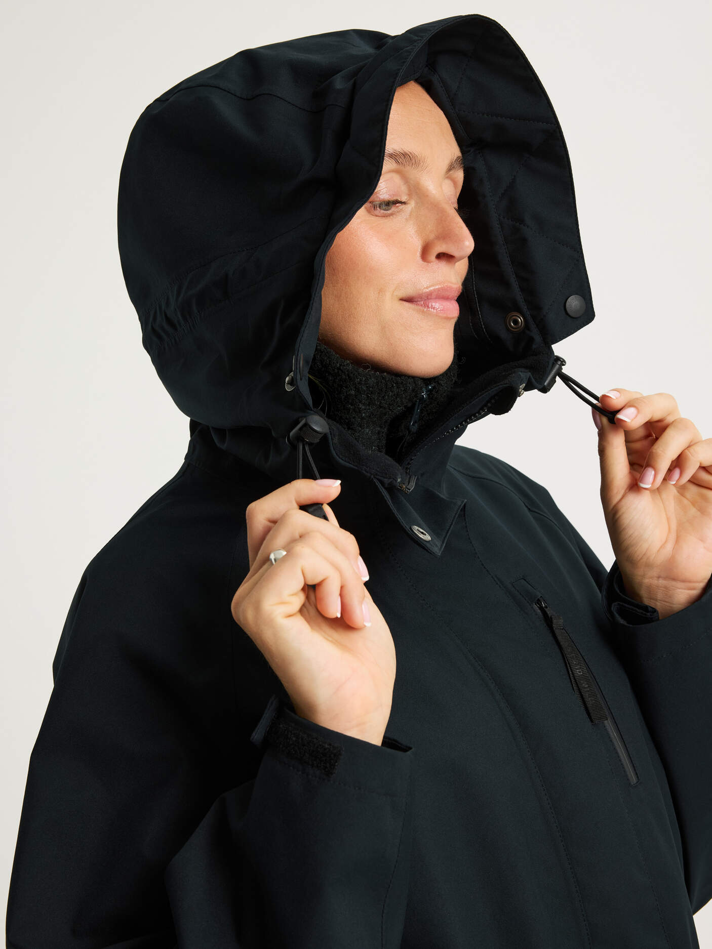 women's waterproof 3L shell jacket black