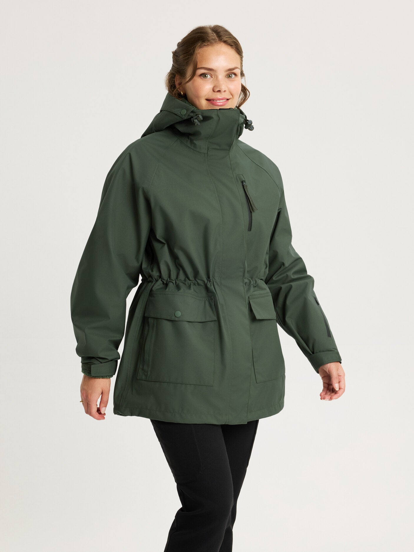 women's waterproof 3L shell jacket green [[S - 167cm / 5'6'']] 