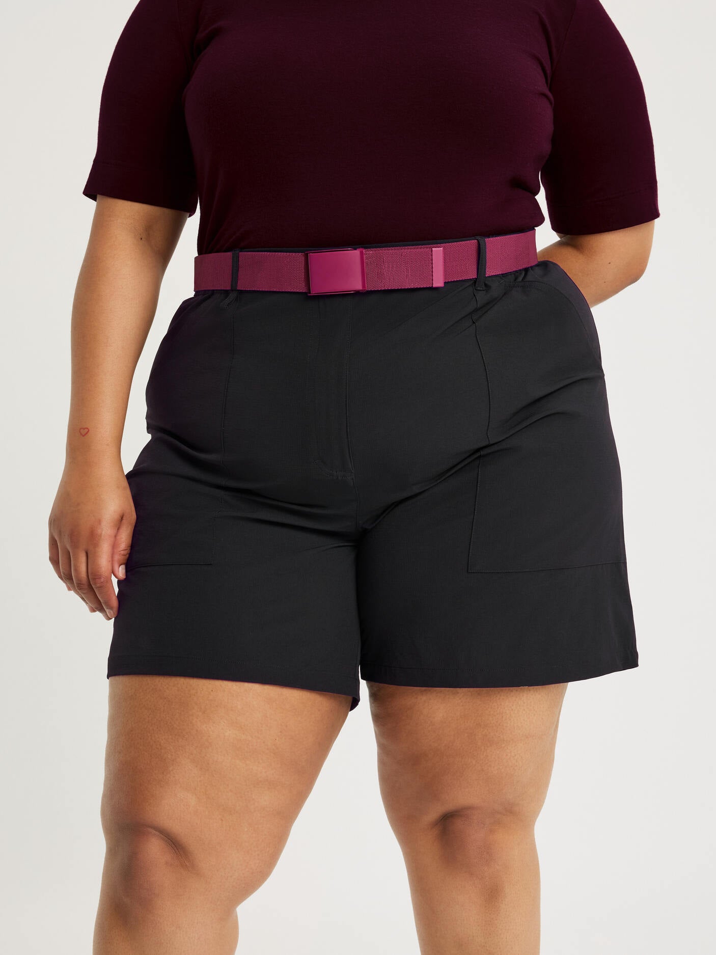 women's outdoor shorts high waist black [[58 - 177cm / 5'10'']]