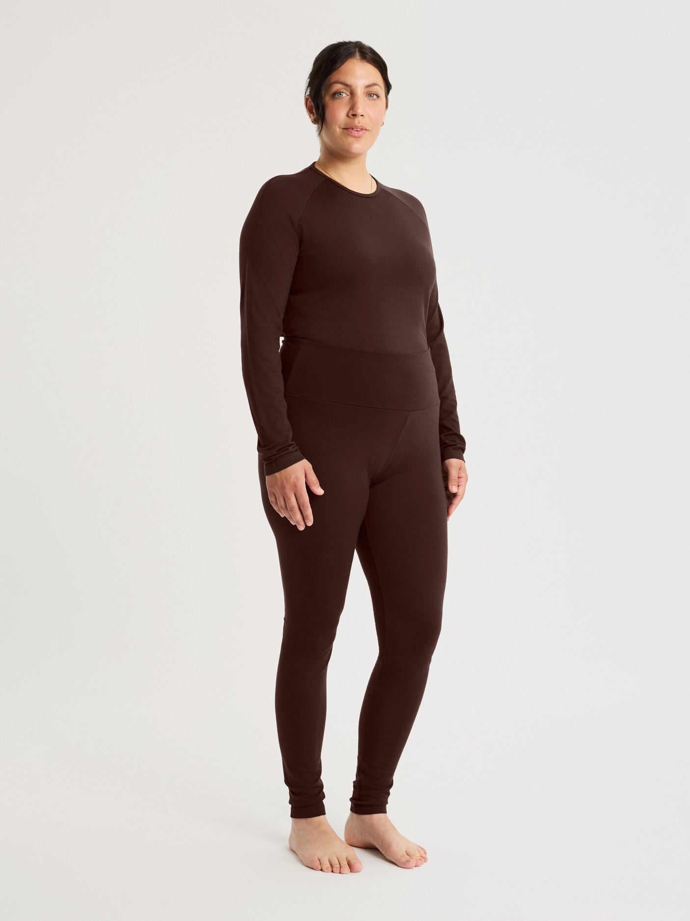 women's base layer pants brown [[XL - 175cm / 5’9'']]