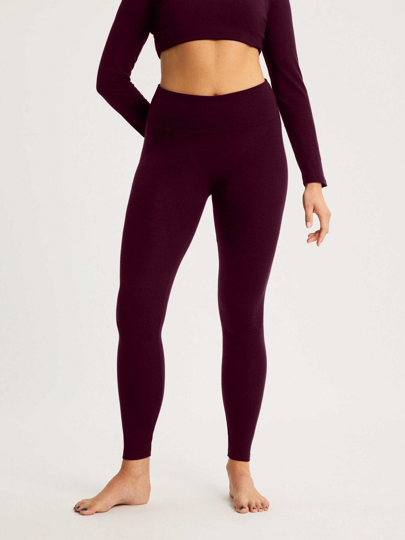women's base layer pants burgundy [[M - 178cm / 5'10'']]