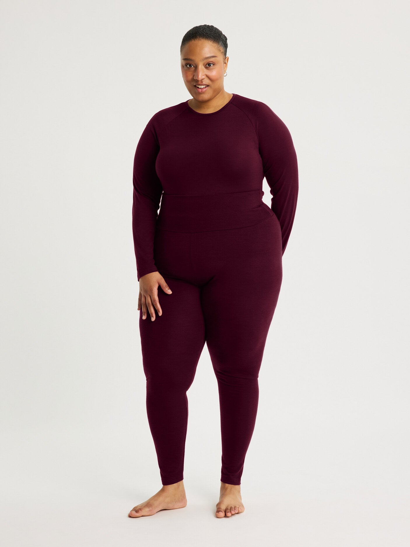 women's base layer pants burgundy [[4XL - 177cm / 5'10'']]