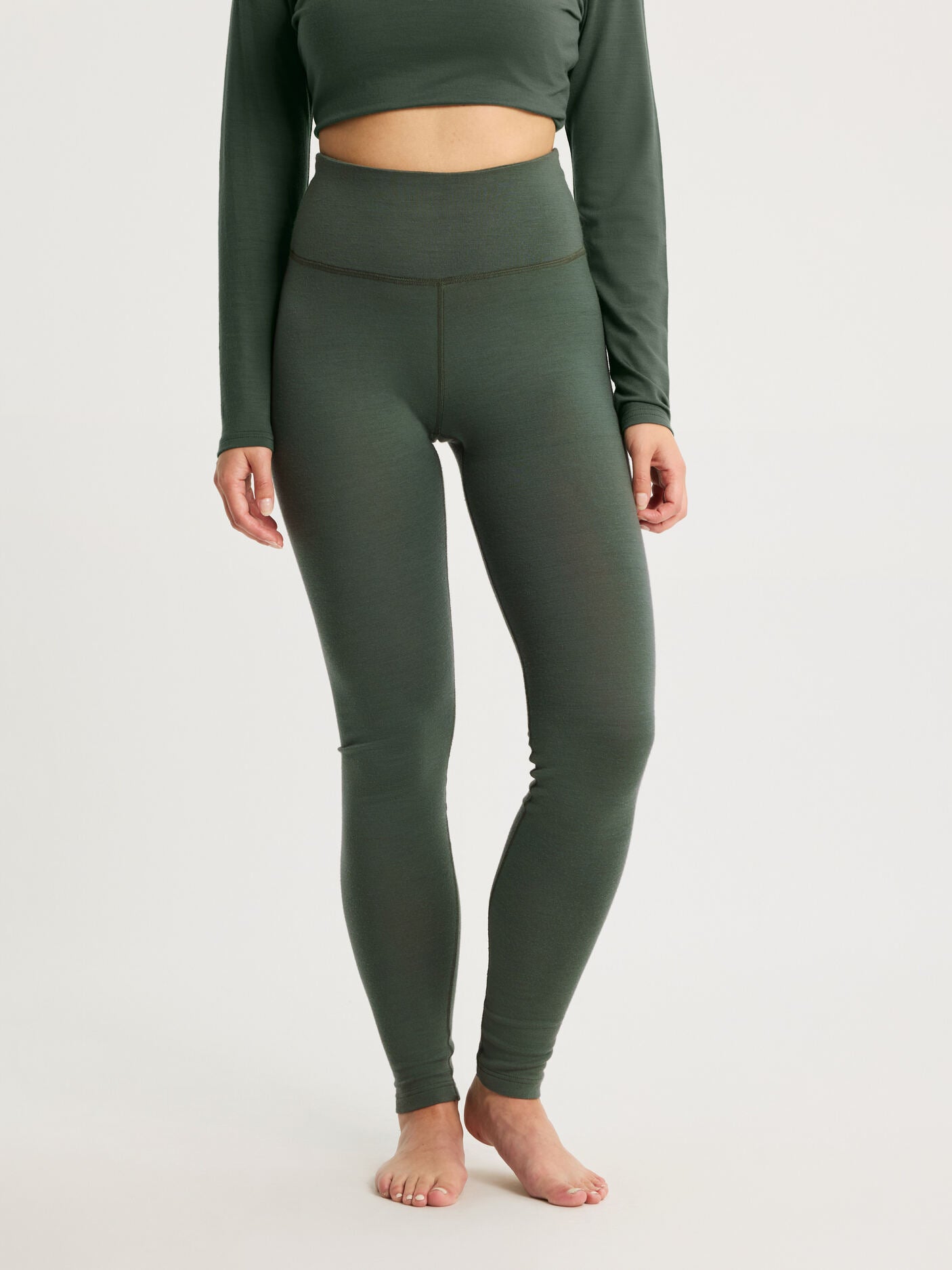 women's base layer pants green [[S - 167cm / 5'6'']]