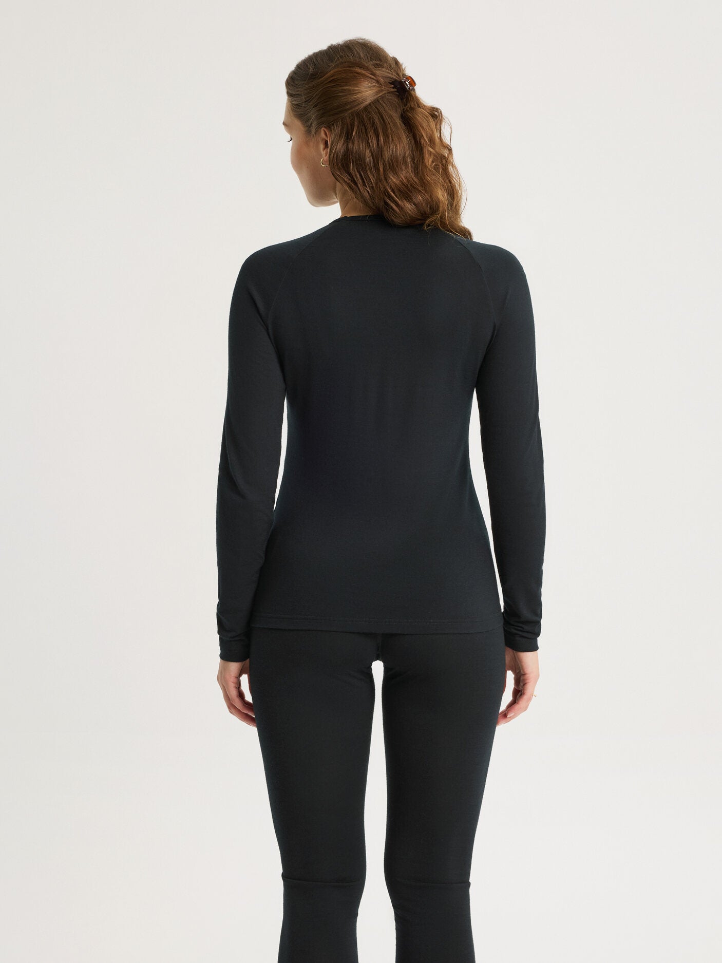 women's merino top long sleeve black [[S - 167cm / 5'6'']]