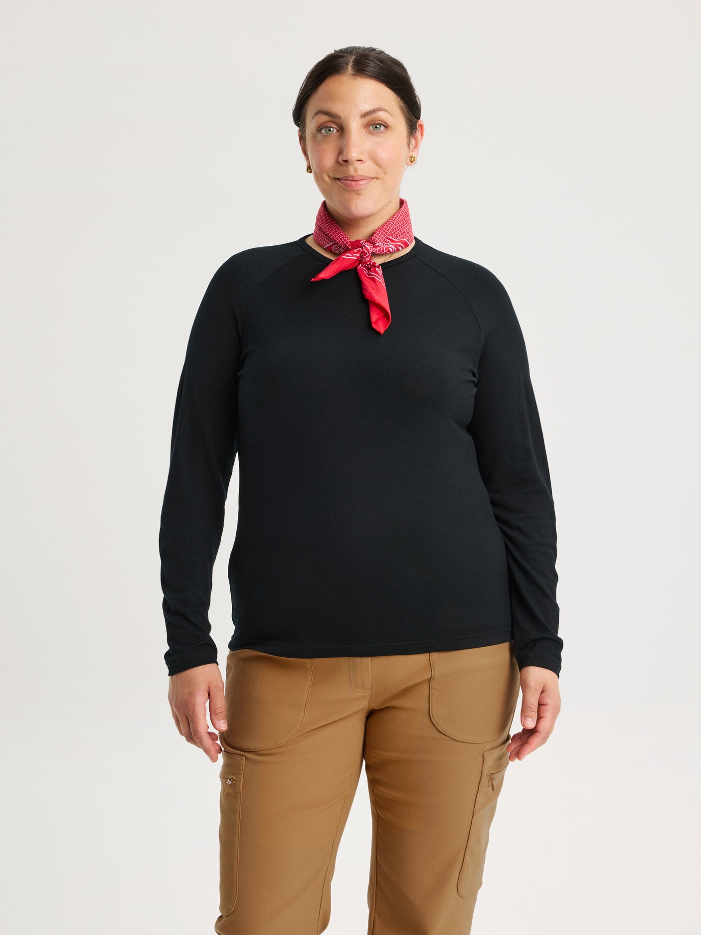 women's merino top long sleeve black [[L - 175cm / 5’9'']] 