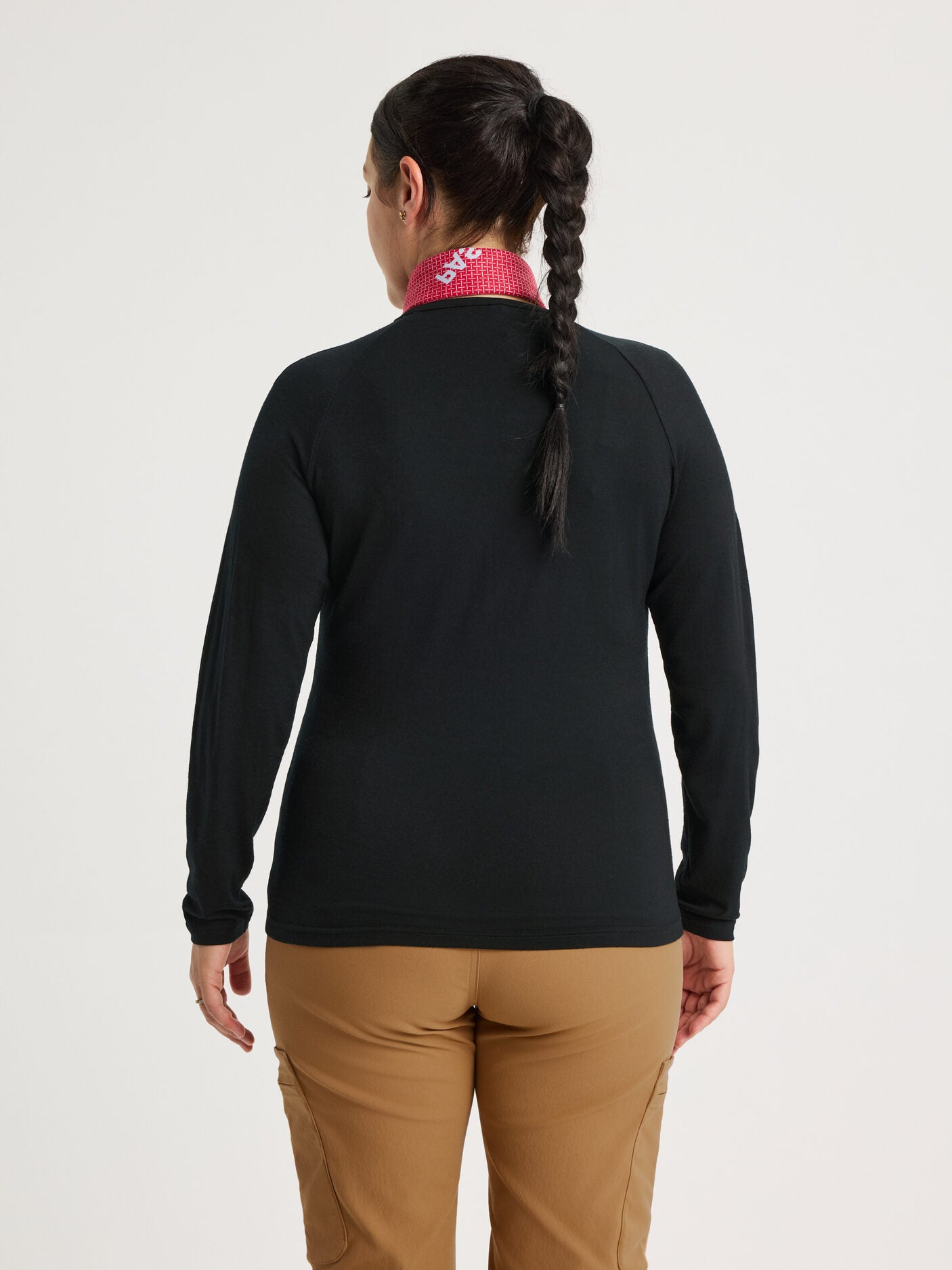 women's merino top long sleeve black [[L - 175cm / 5’9'']] 