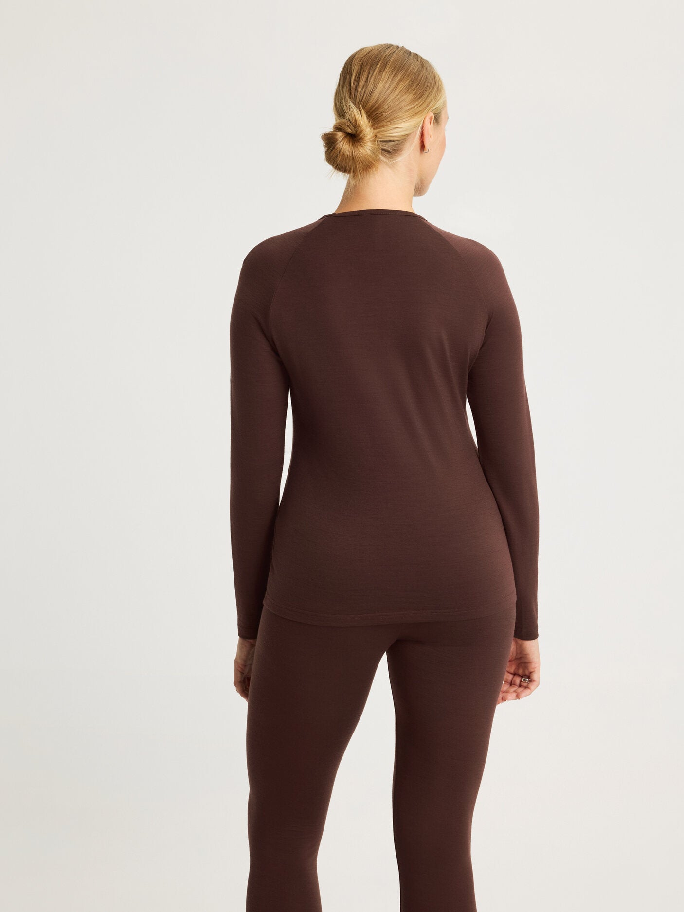 women's merino top long sleeve brown [[M - 178cm / 5'10'']]