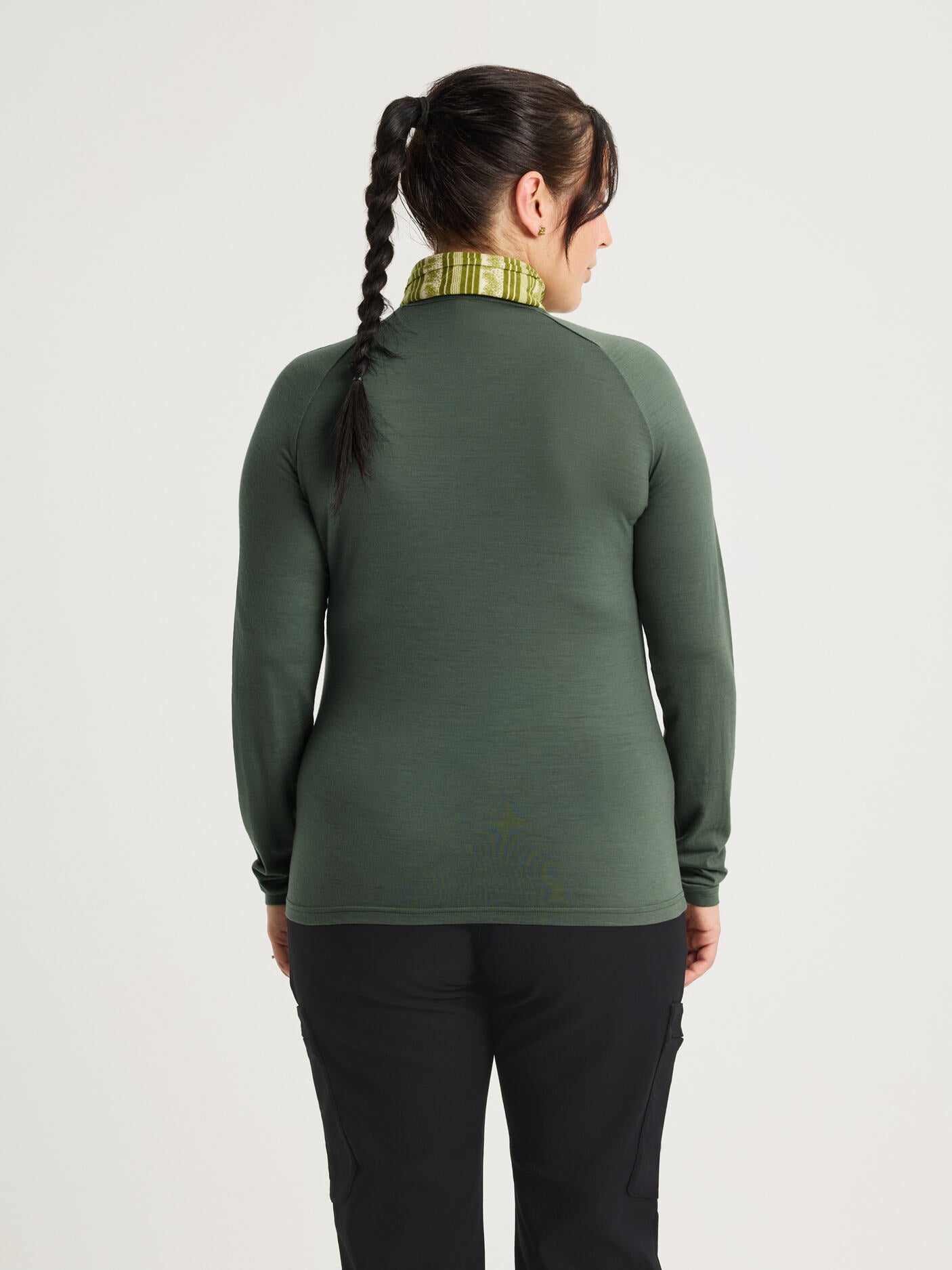 women's merino top long sleeve green [[L - 175cm / 5’9'']]