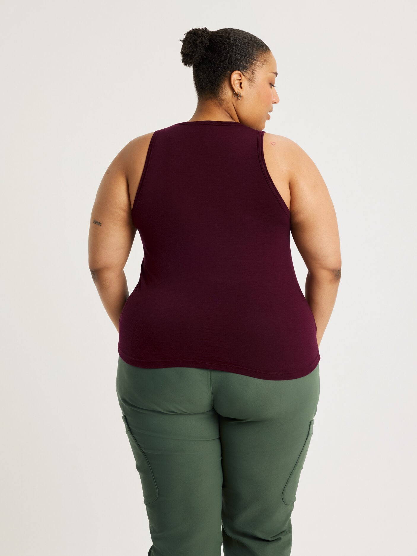 women's merino singlet burgundy [[3XL - 177cm / 5'10'']]