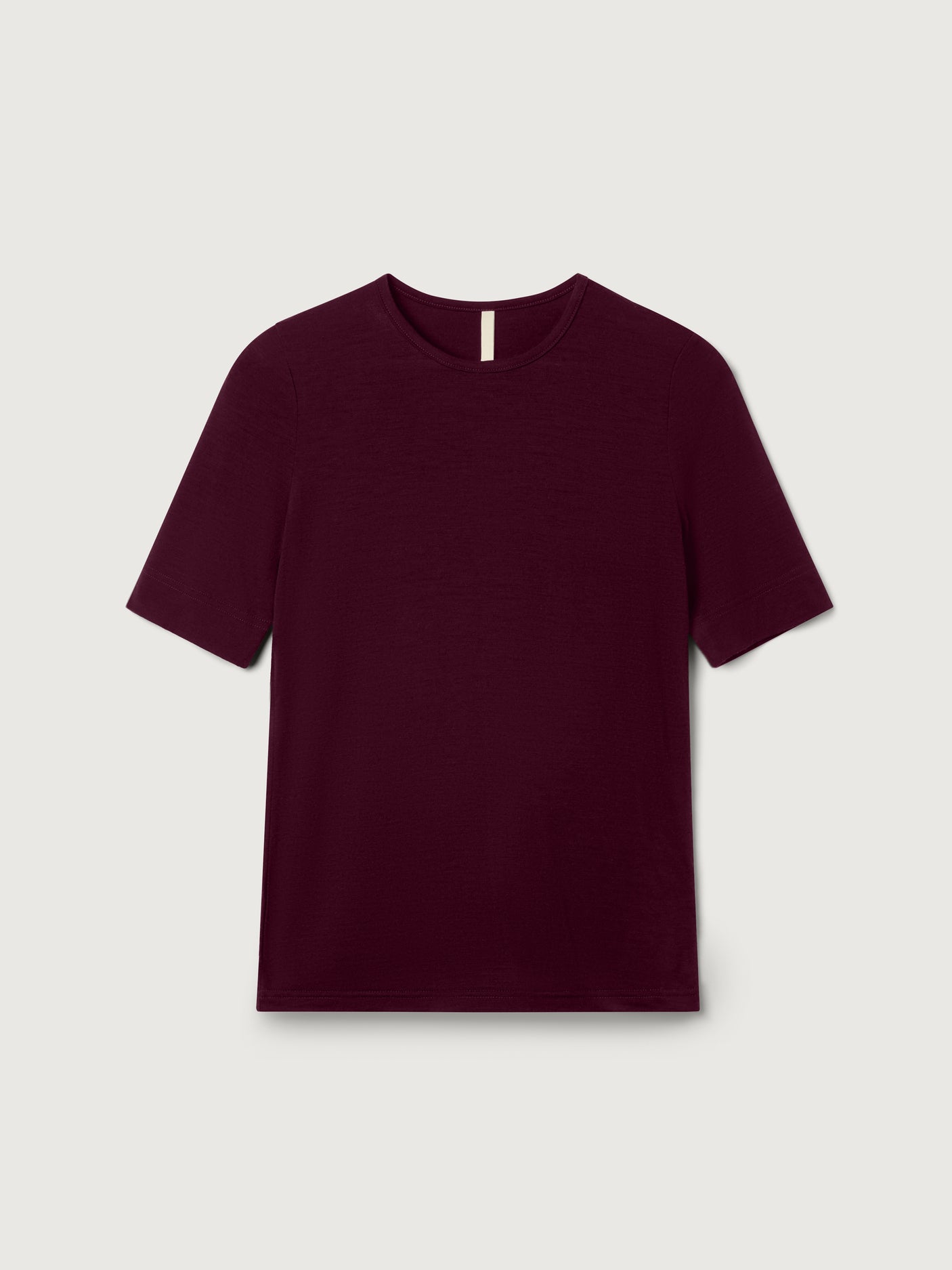 women's merino top short sleeve burgundy