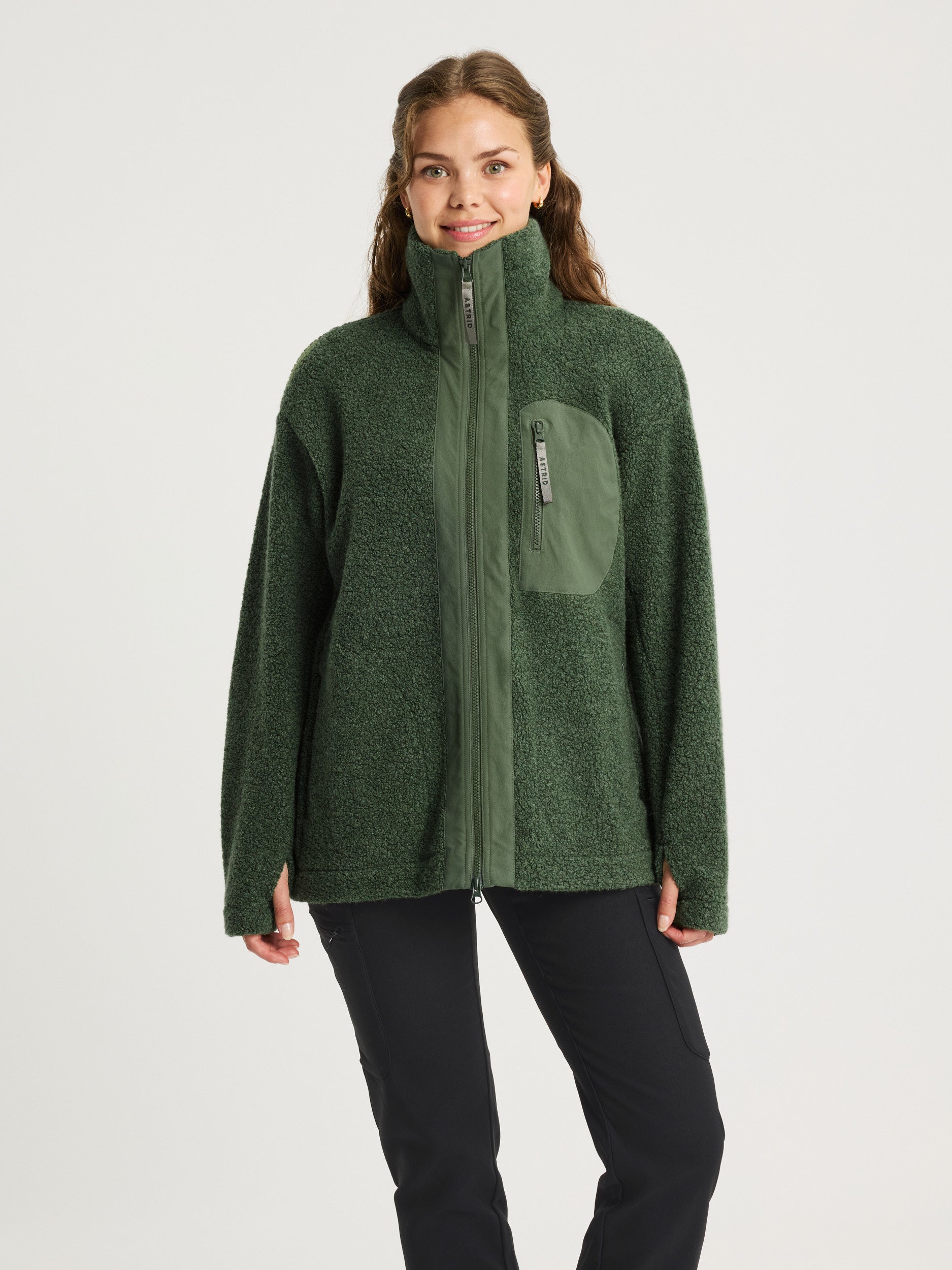women's fleece jacket green [[S - 167cm / 5'6'']]
