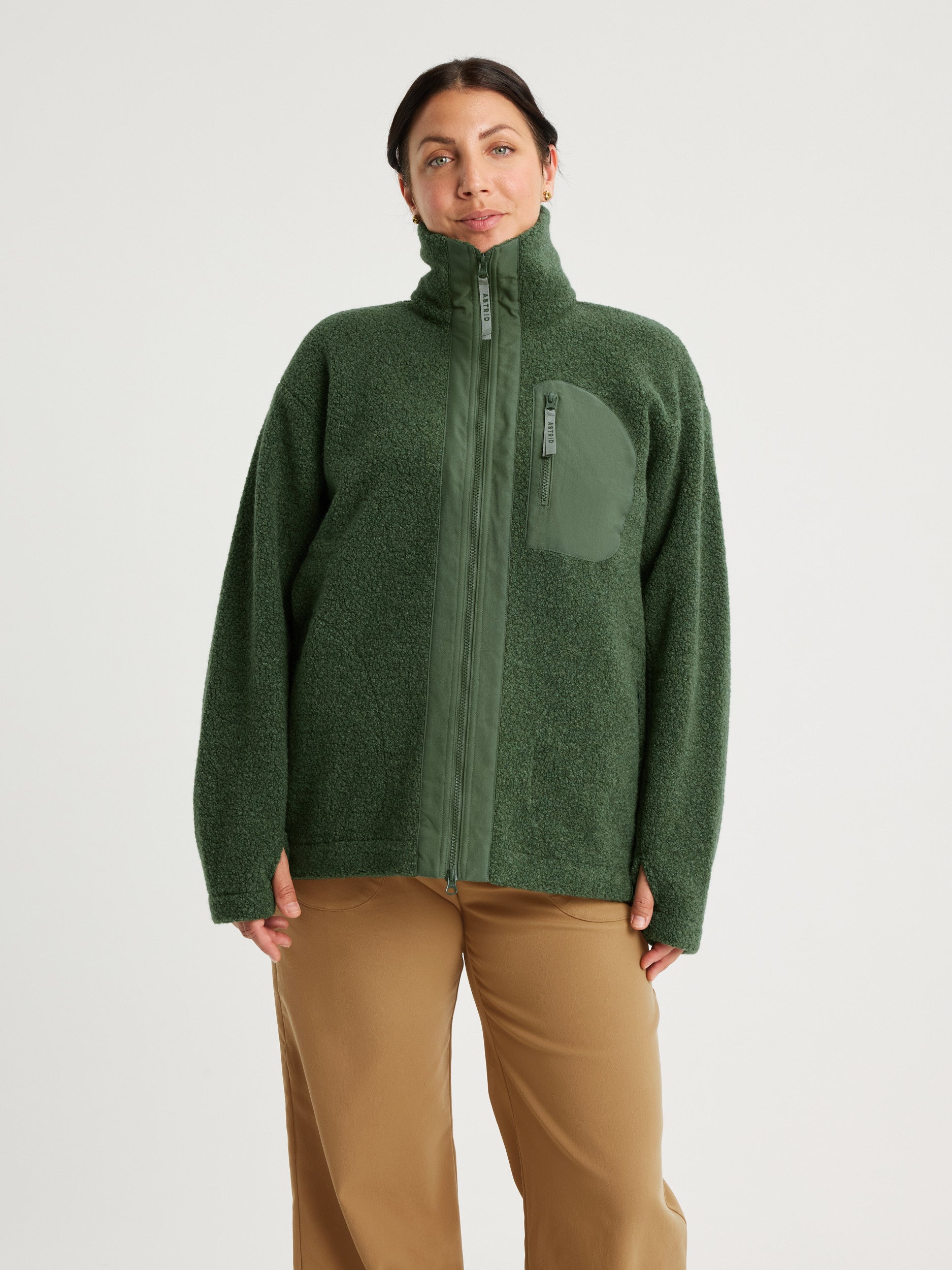 women's fleece jacket green [[L - 175cm / 5’9'']]