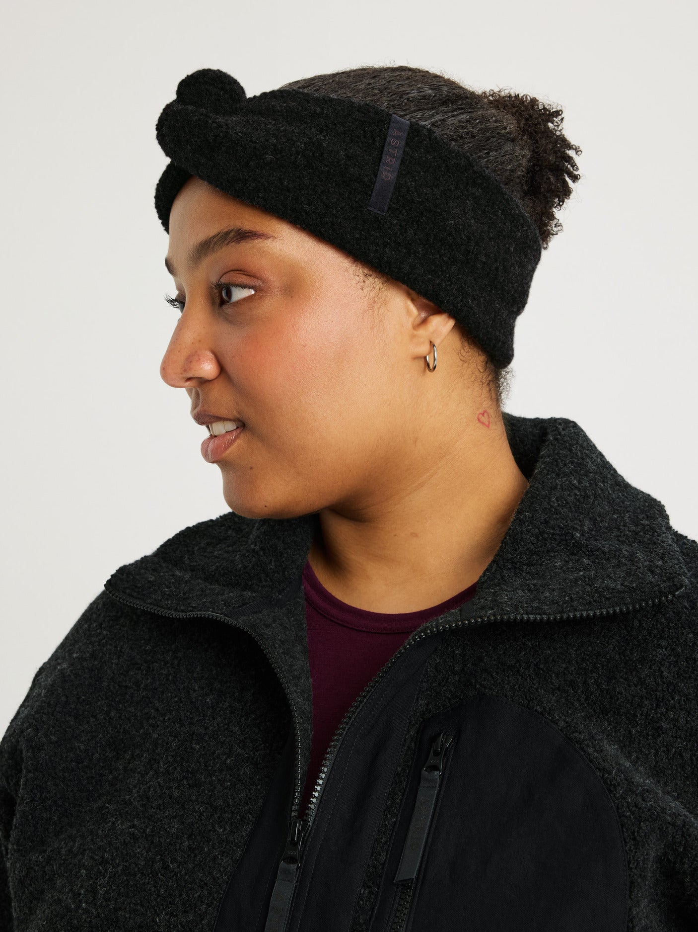 women's wool headband black