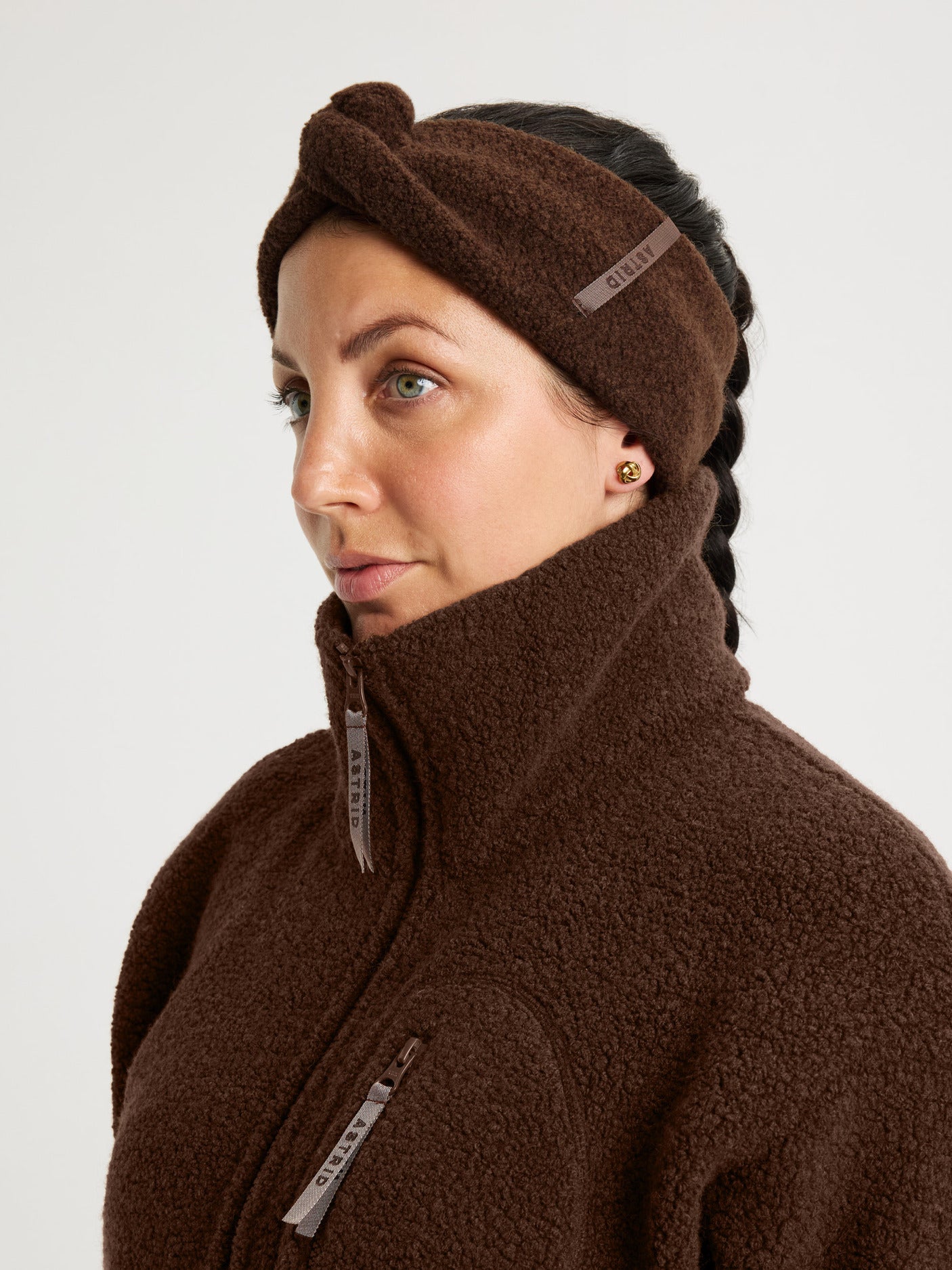 women's wool headband brown