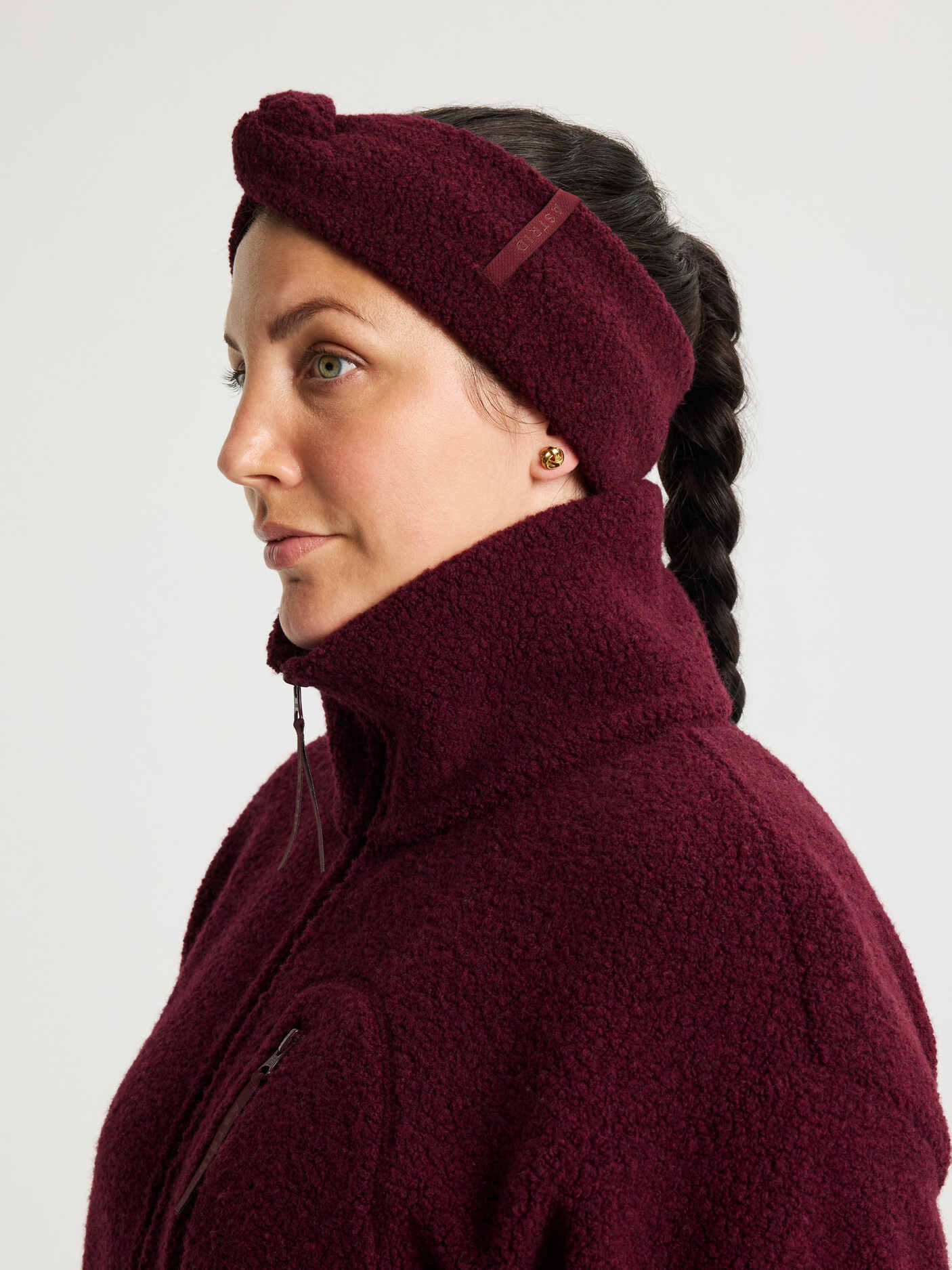 women's wool headband burgundy