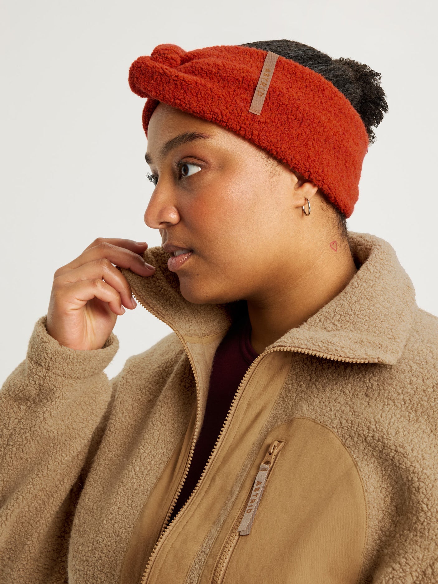 women's wool headband orange