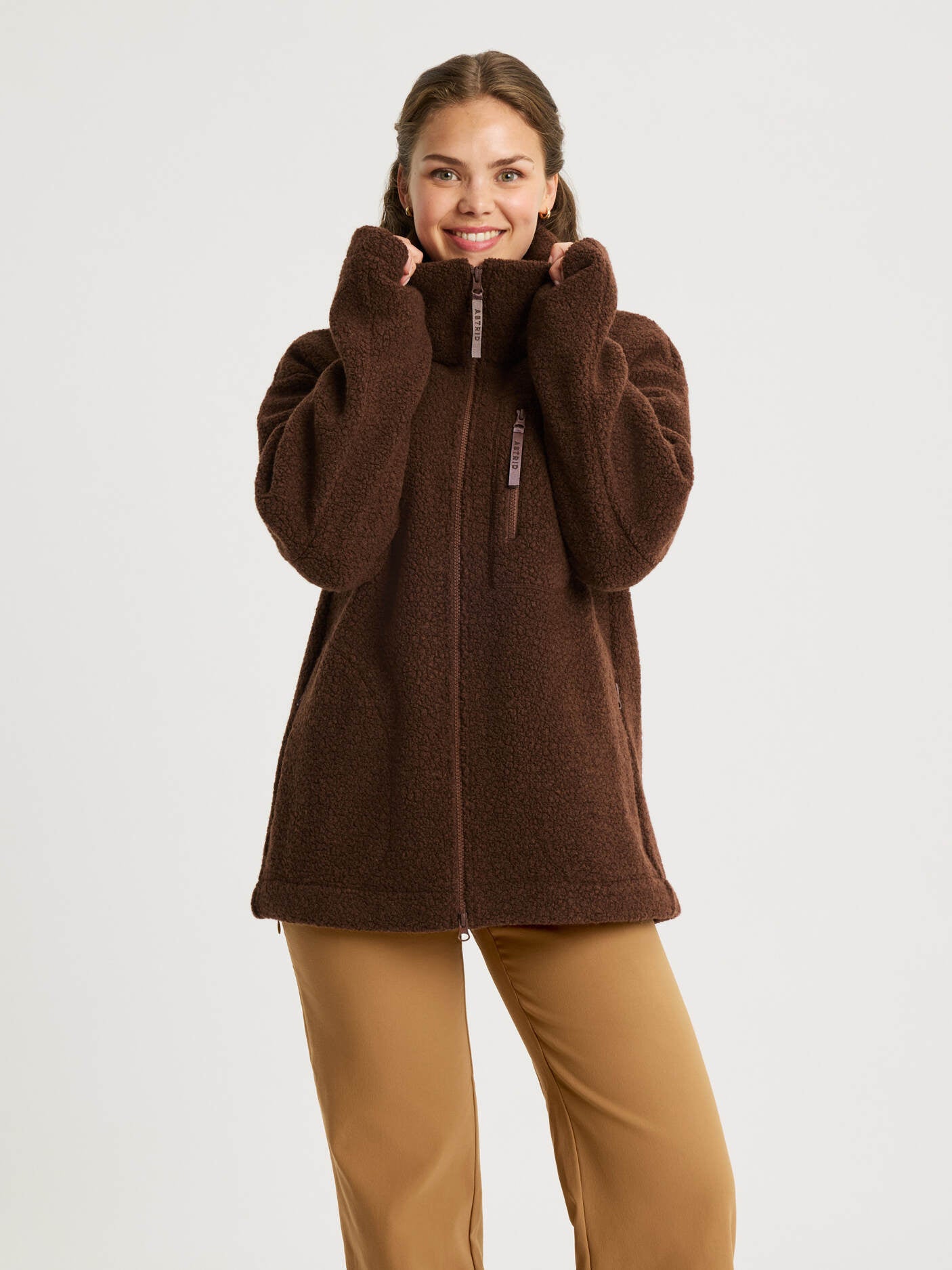 women's fleece jacket brown [[S - 167cm / 5'6'']]