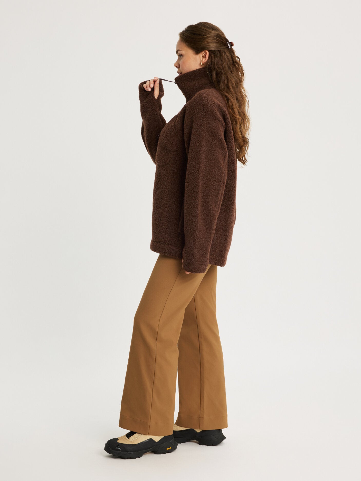 women's fleece jacket brown [[S - 167cm / 5'6'']]
