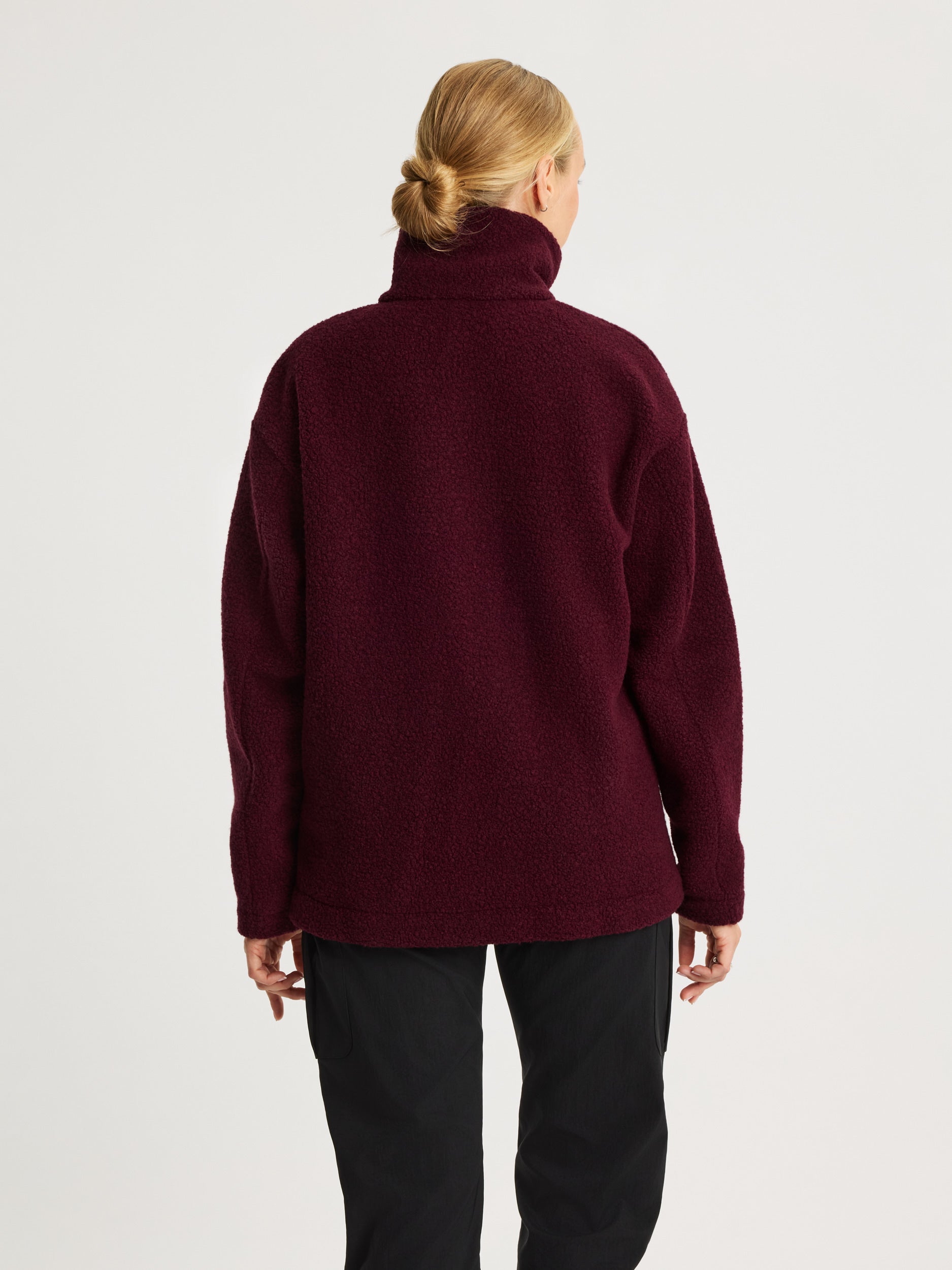 women's fleece jacket burgundy [[M - 178cm / 5'10'']]