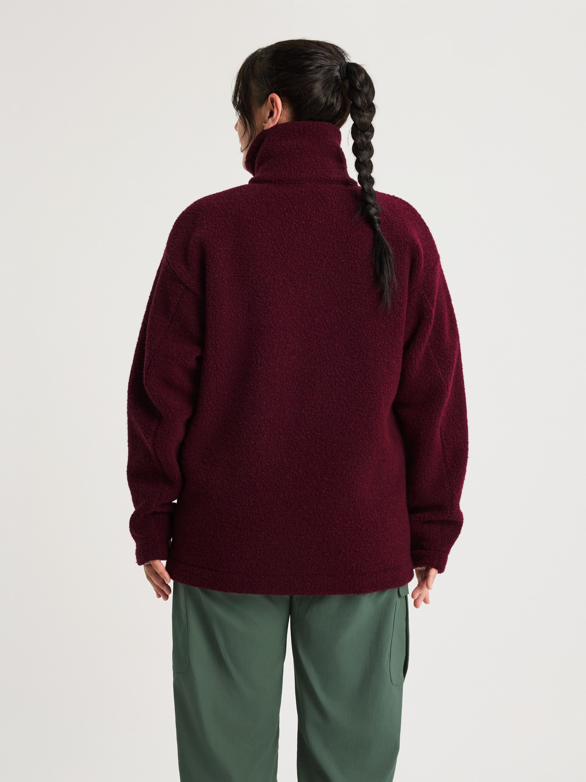women's fleece jacket burgundy [[L - 175cm / 5’9'']]