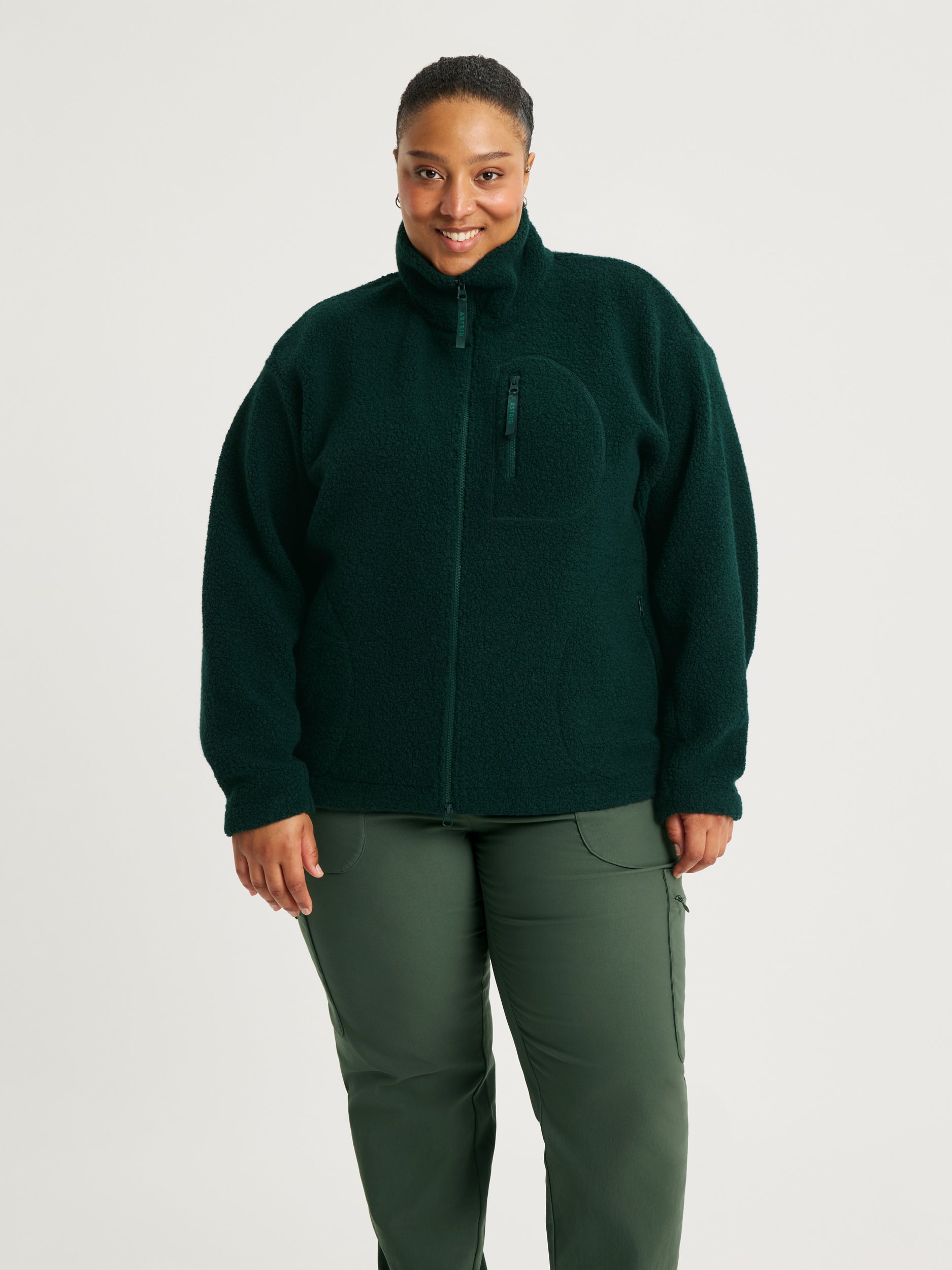 women's fleece jacket dark green [[3XL - 177cm / 5'10'']]