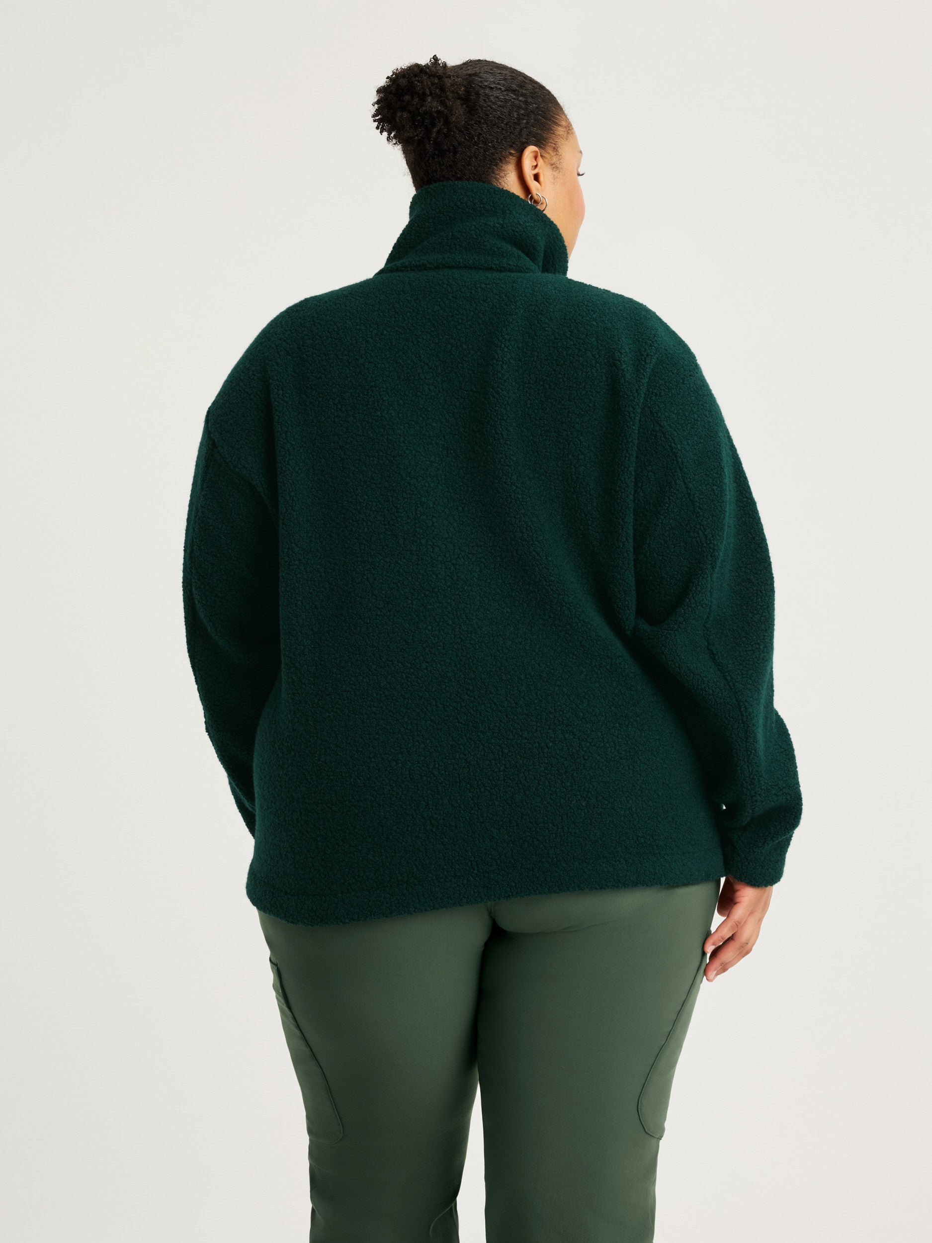 women's fleece jacket dark green [[3XL - 177cm / 5'10'']]