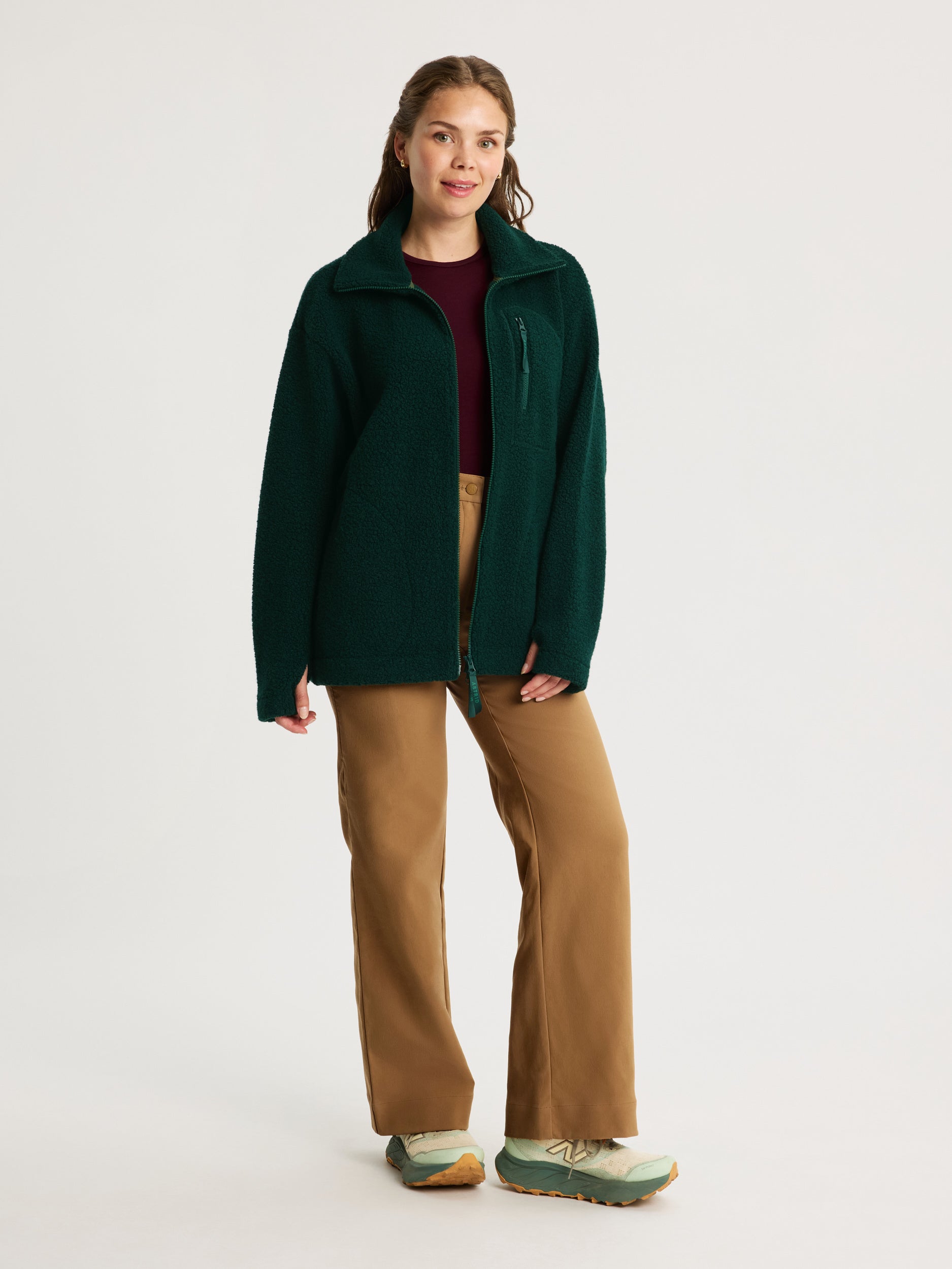 women's fleece jacket dark green [[S - 167cm / 5'6'']]