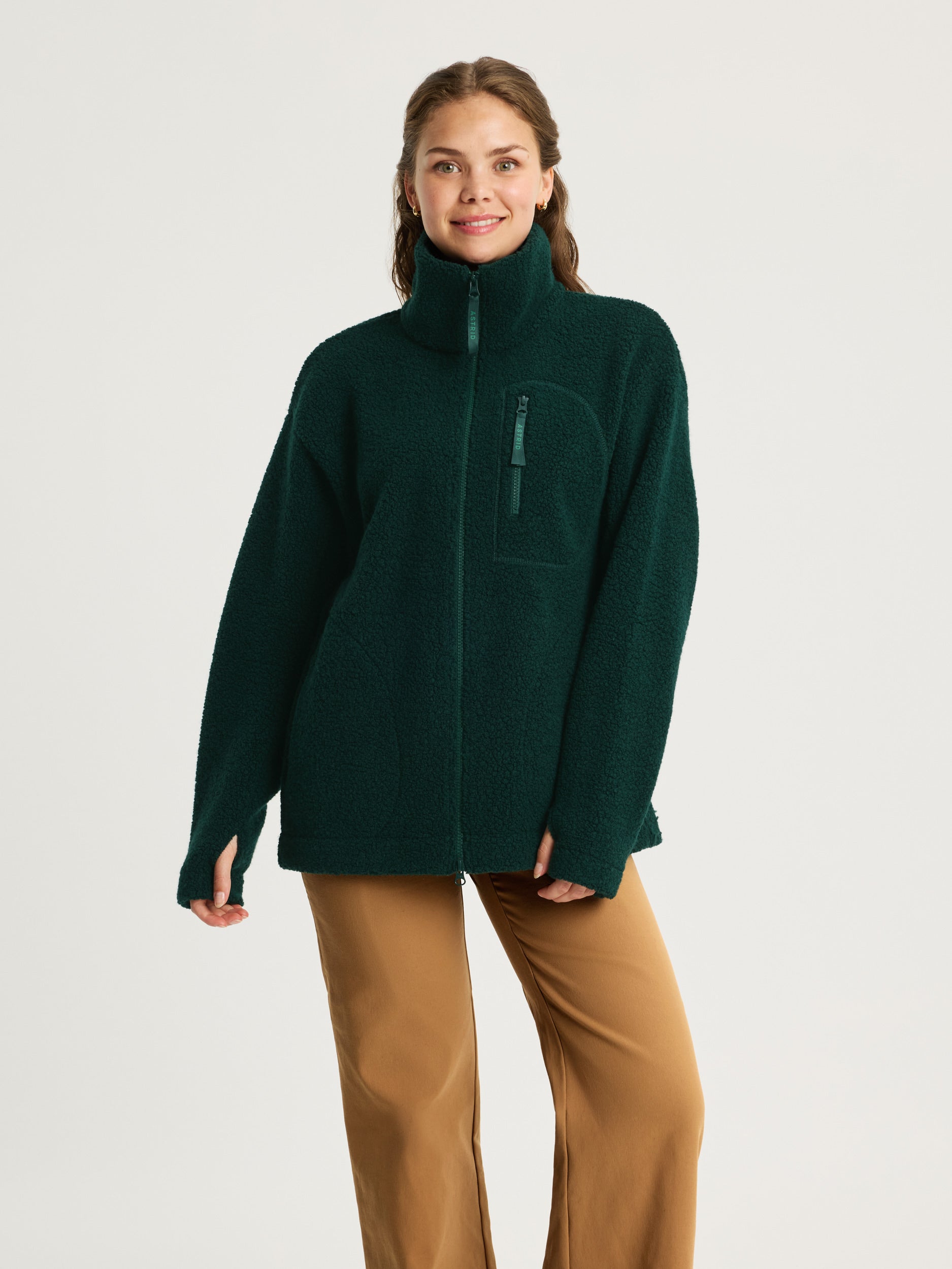 women's fleece jacket dark green [[S - 167cm / 5'6'']]