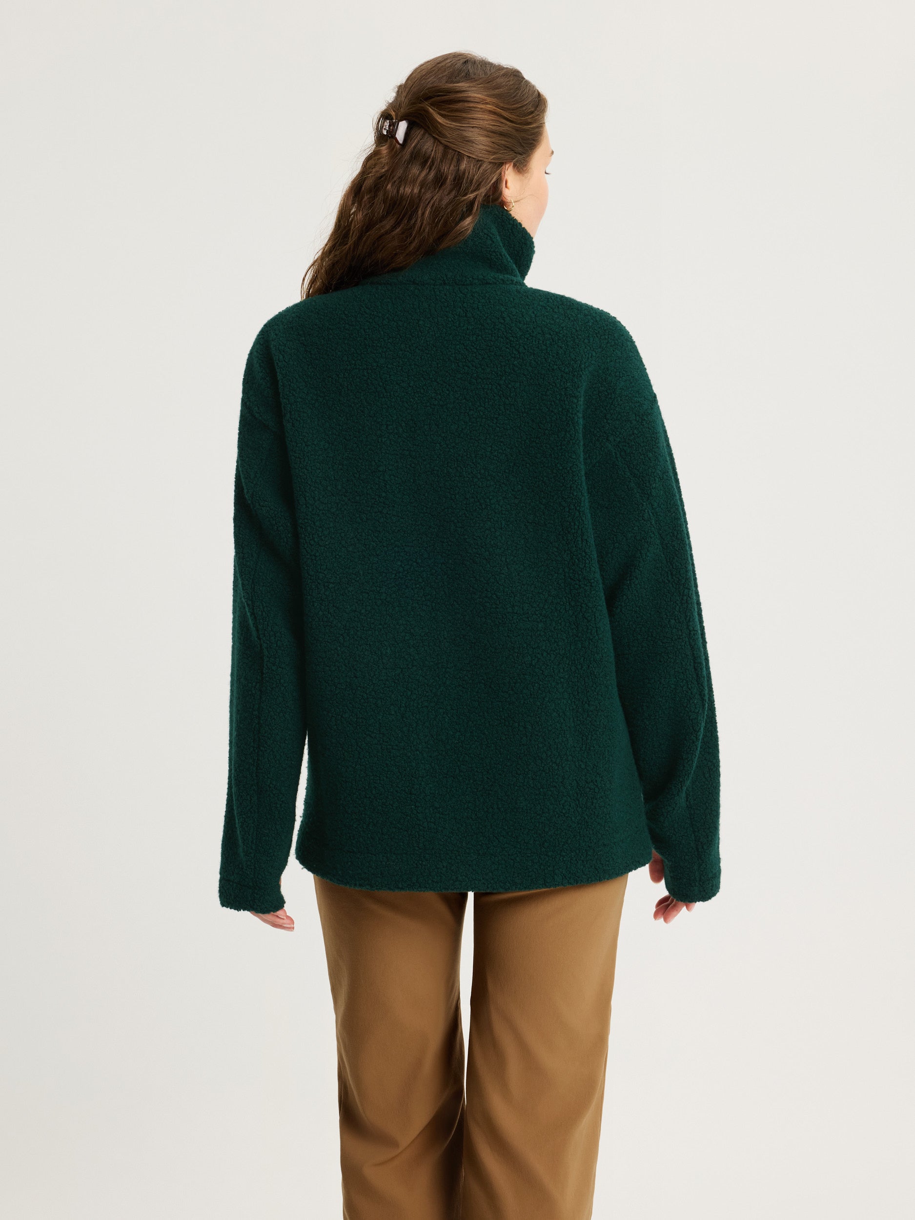 women's fleece jacket dark green [[S - 167cm / 5'6'']]